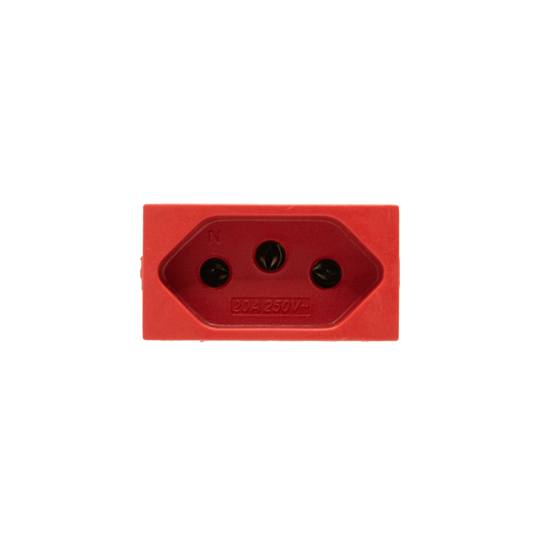 Módulo 1 Tomada 2P + Terra 20A Vermelho Ritz Dicompel