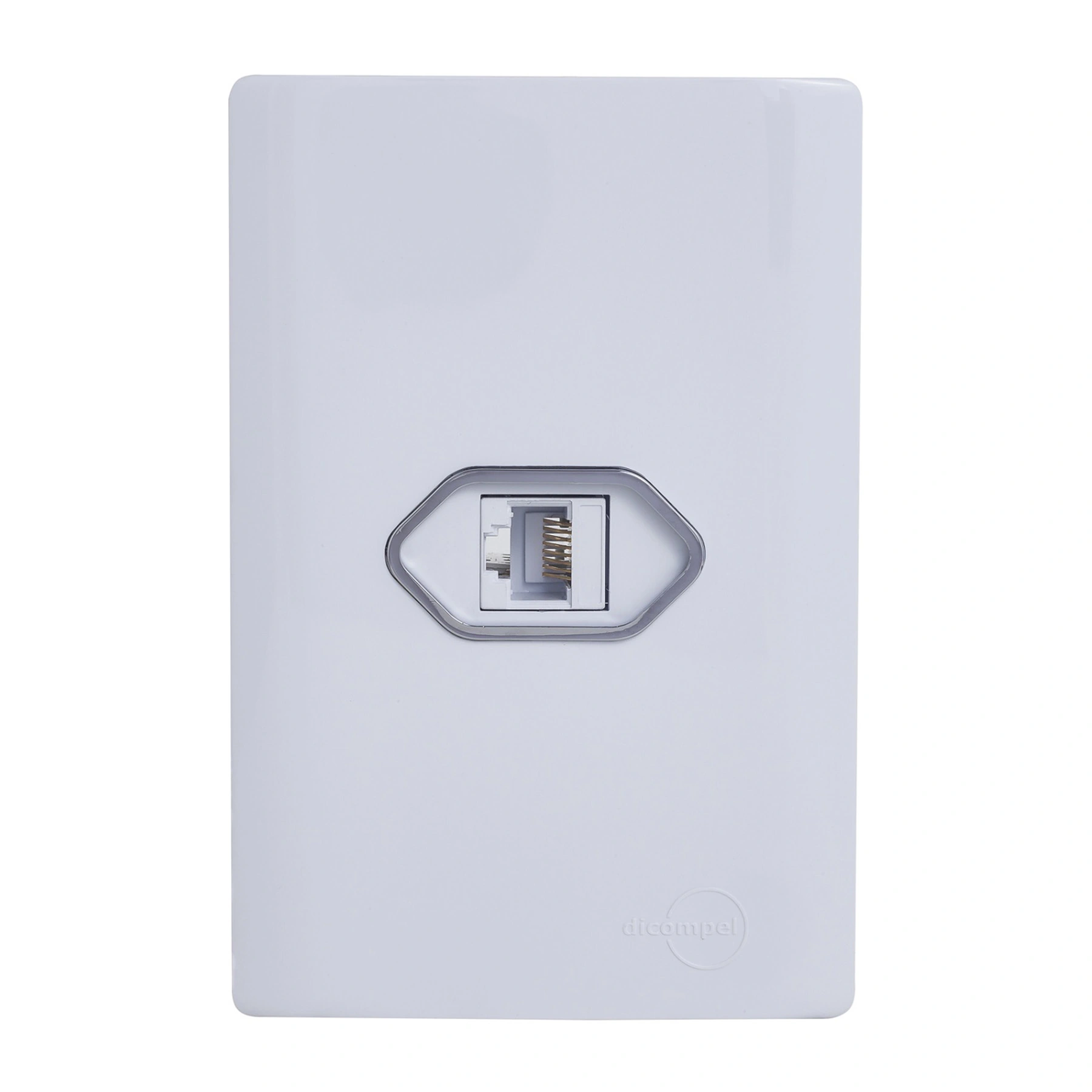 Conjunto 1 Tomada RJ45 4x2 Branco Novara Dicompel