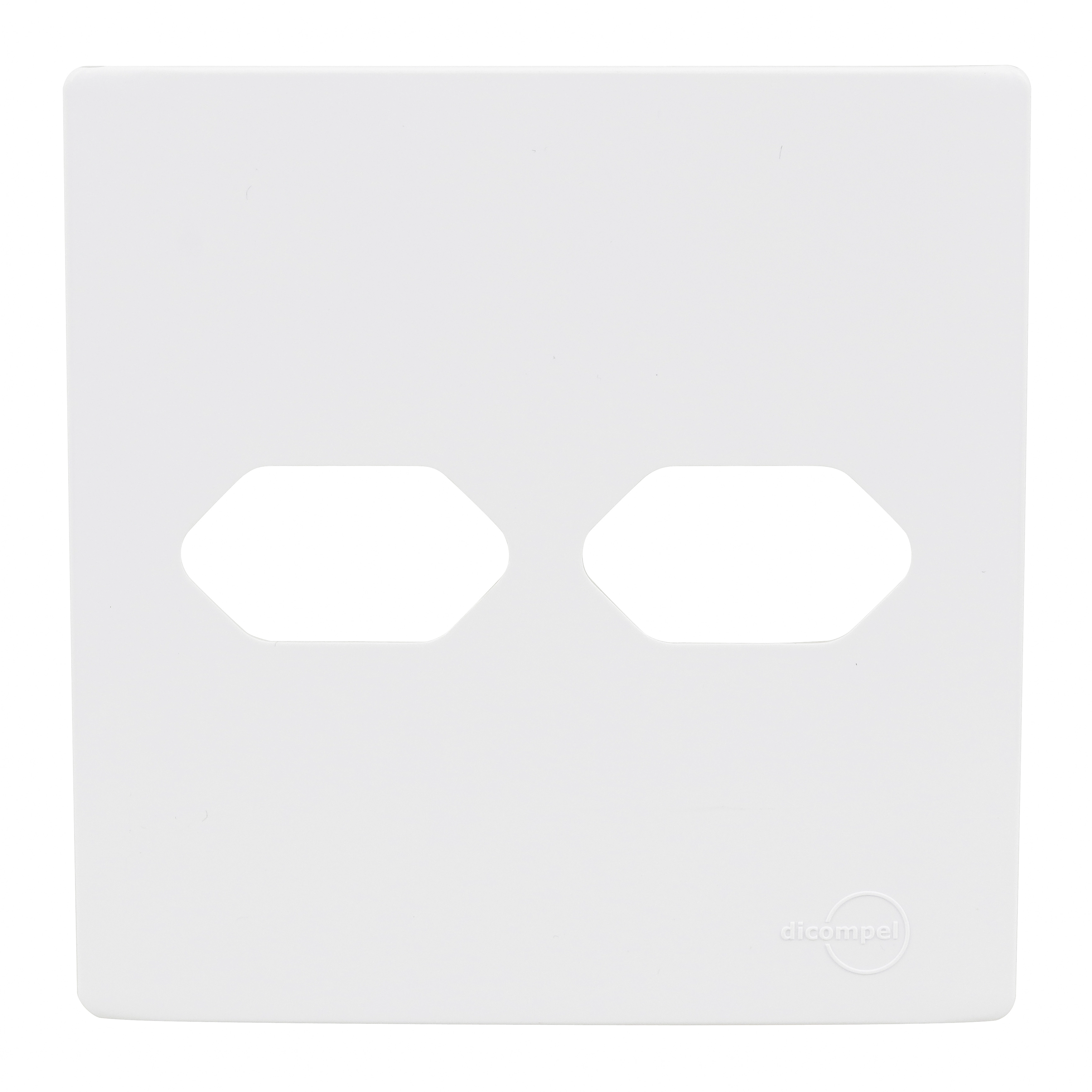 Placa 4X4 para 2 Tomadas 2P+T Branco Novara Dicompel