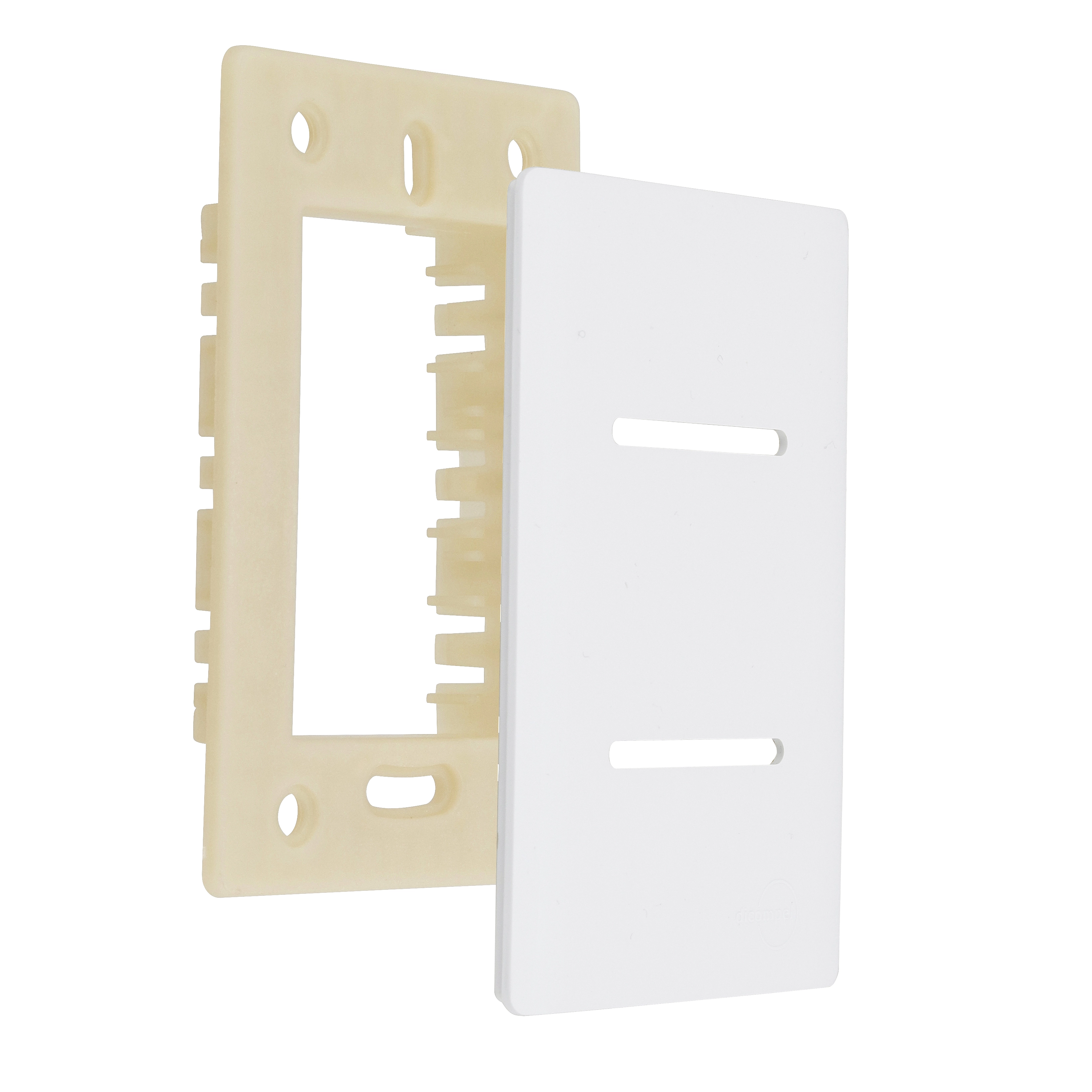 Placa com Suporte 4X2 2 Interruptores Branco Novara Dicompel