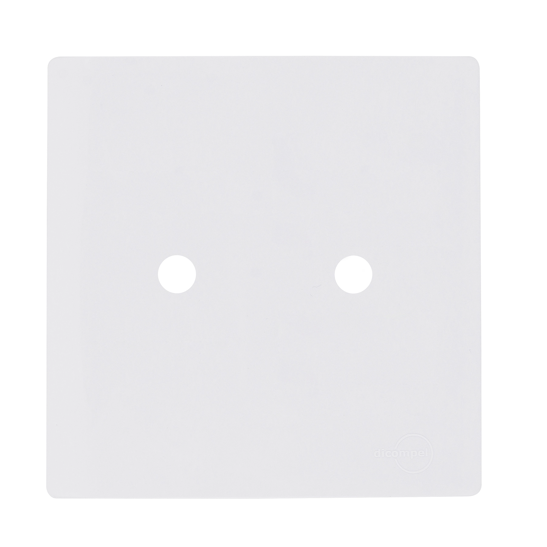 Placa 4X4 para 2 Furos Antena e Dimmer Branco Novara Dicompel