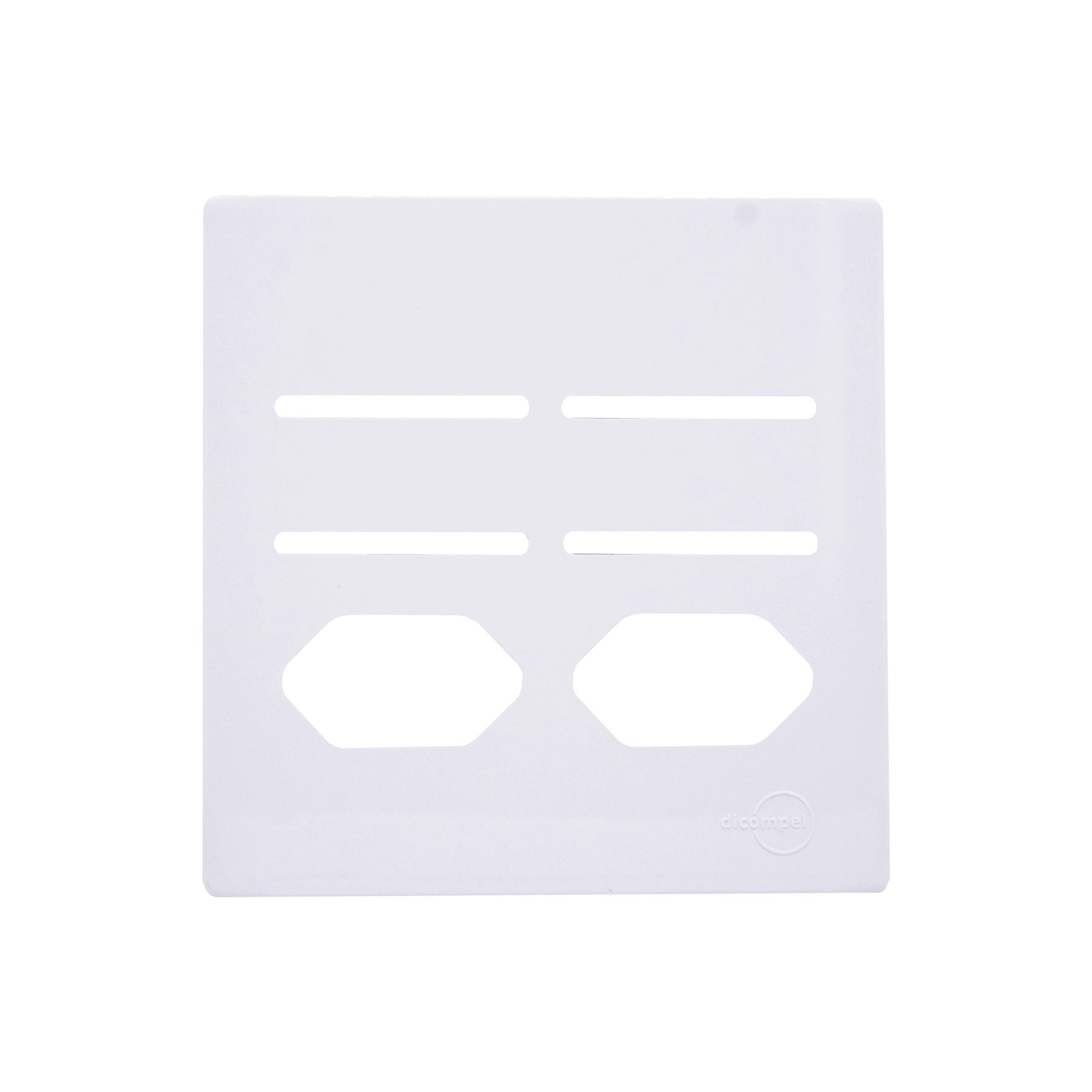 Placa com Suporte 4X4 para 4 Interruptores + 2 Tomada Branco Novara