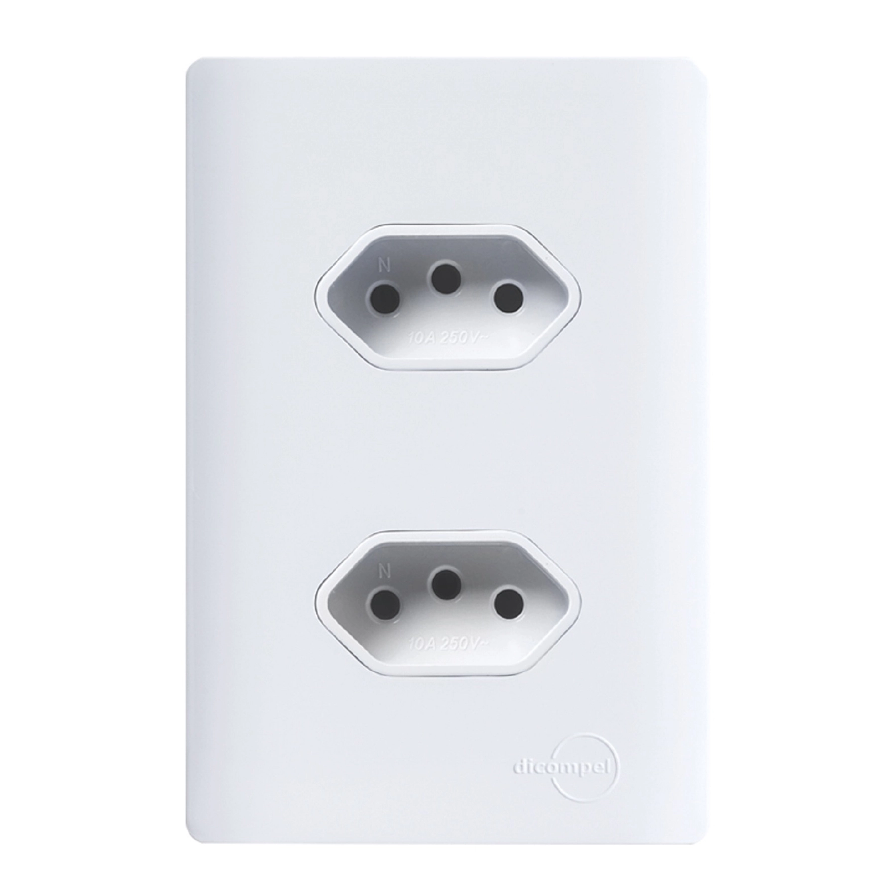 Conjunto 1 Tomada Energia 20A 4x2 Branco Novara Dicompel