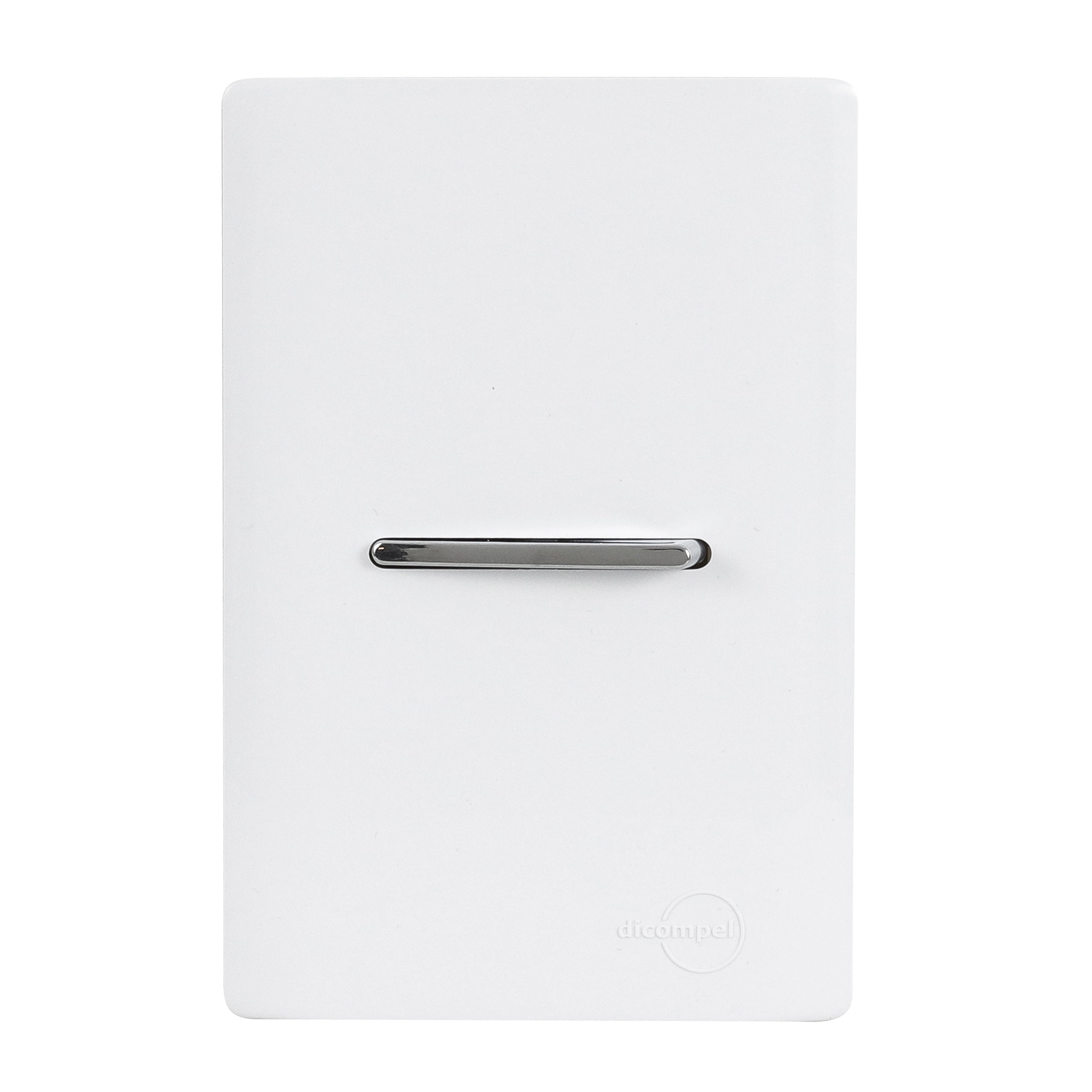 Conjunto Interruptor Simples Cromado 4x2 Branco Dicompel