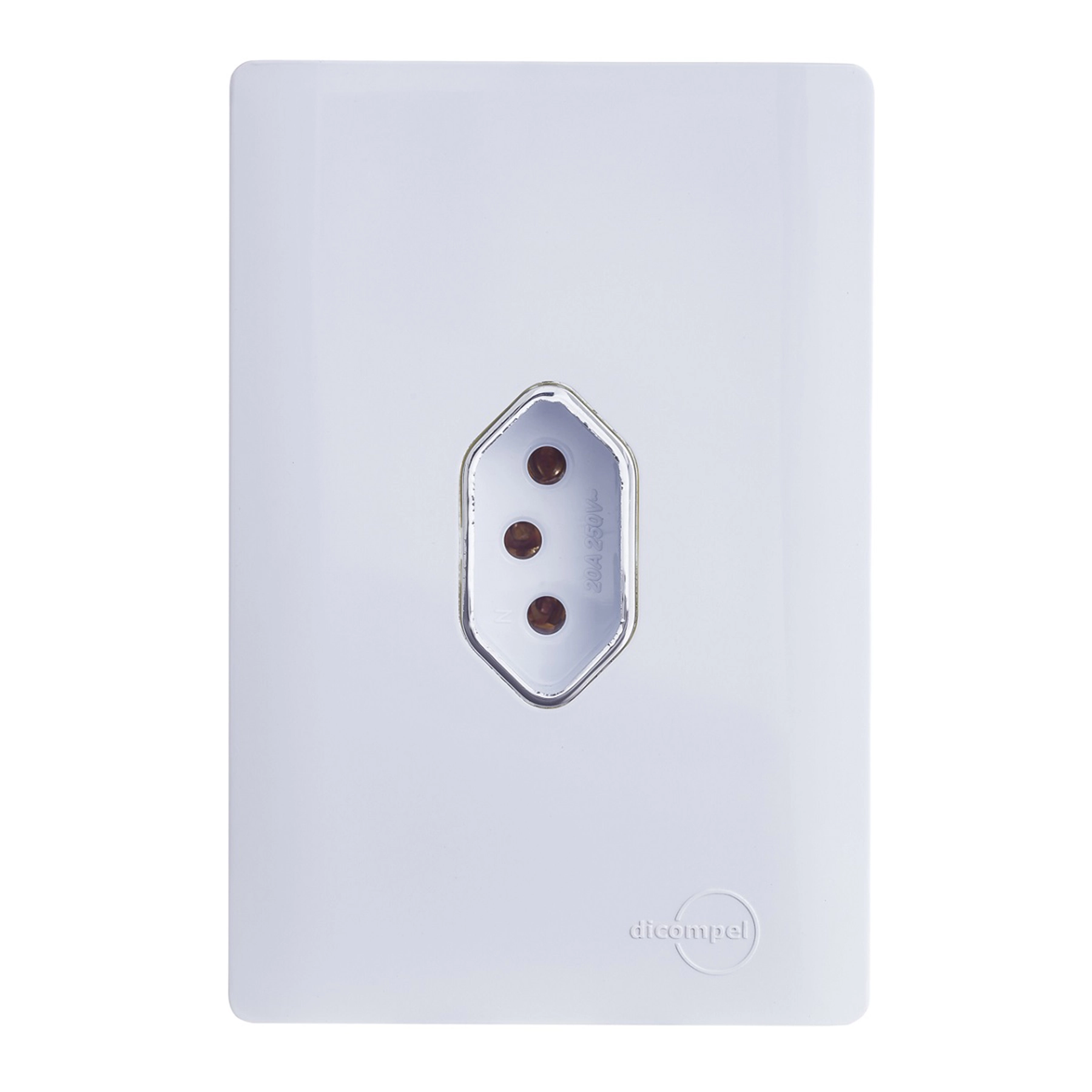 Conjunto 1 Tomada Energia 20A 4x2 Branco Novara Dicompel