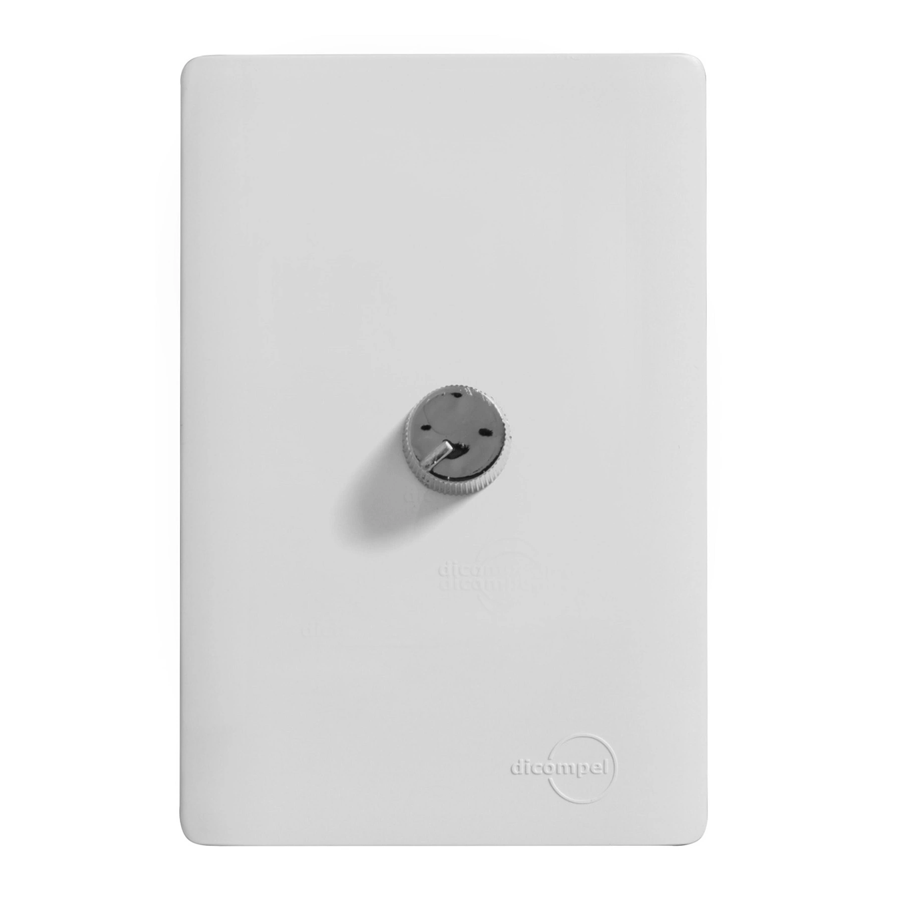 Dimmer Rotativo Cromado 1A 220V 400W 4x2 Branco Dicompel