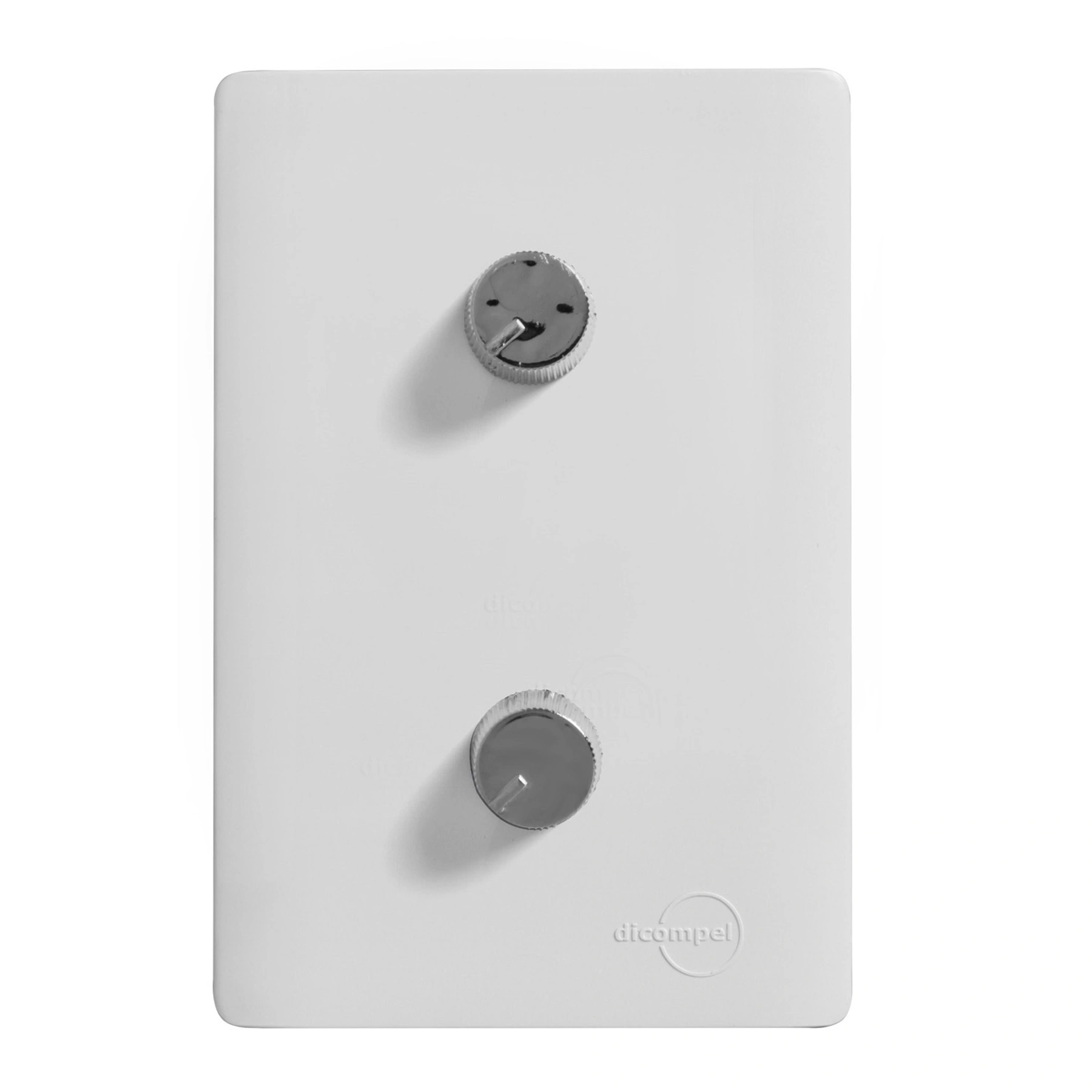 3 Dimmers Rotativos Cromado 1A 220V 400W 4x2 Branco Dicompel