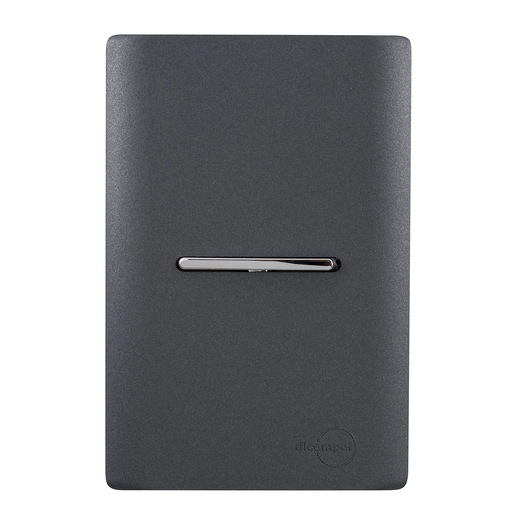 Conjunto Interruptor Simples 4x2 Preto Grafite Novara Dicompel