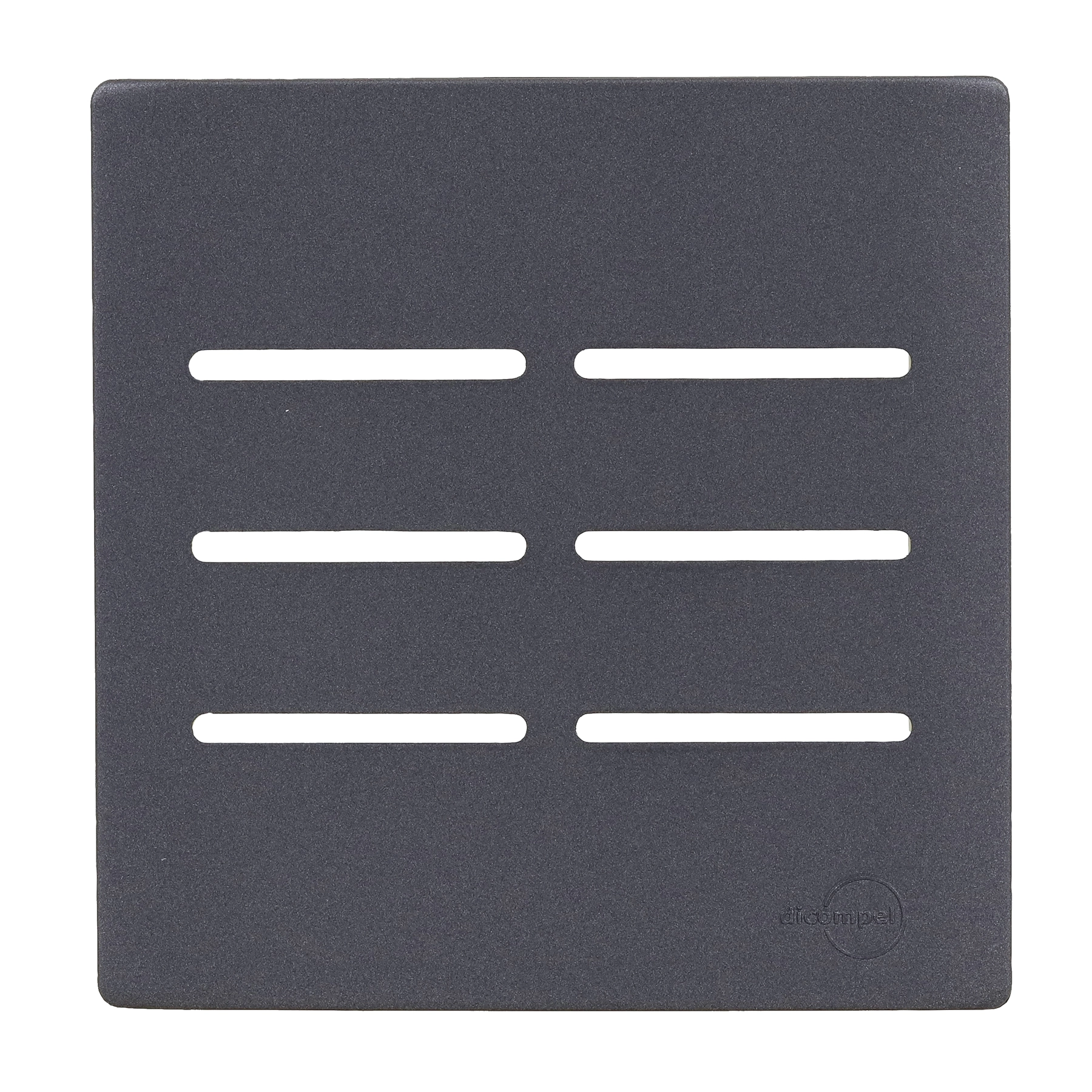 Placa 4X4 para 6 Interruptores Preta Grafite Novara Dicompel