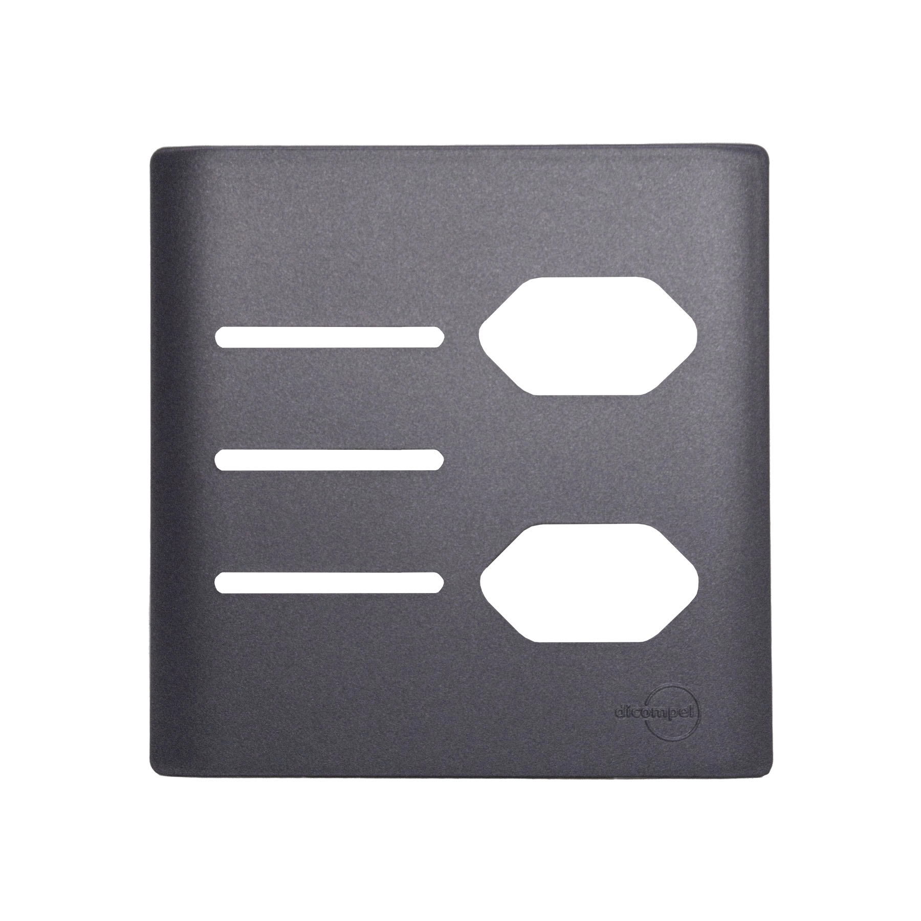 Placa com Suporte 4X4 para 3 Interruptores + 2 Tomada Preto Graffite Novara