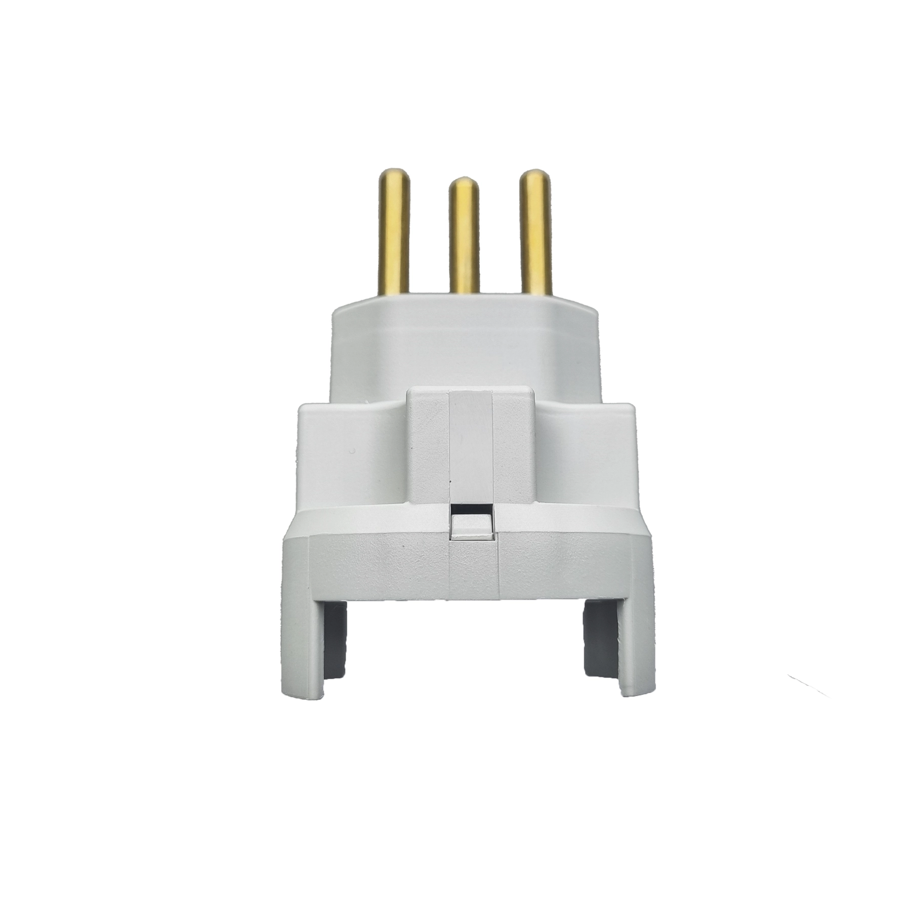 Plugue EUA para Brasil 2P + Terra Bivolt 10V Branco Dicompel