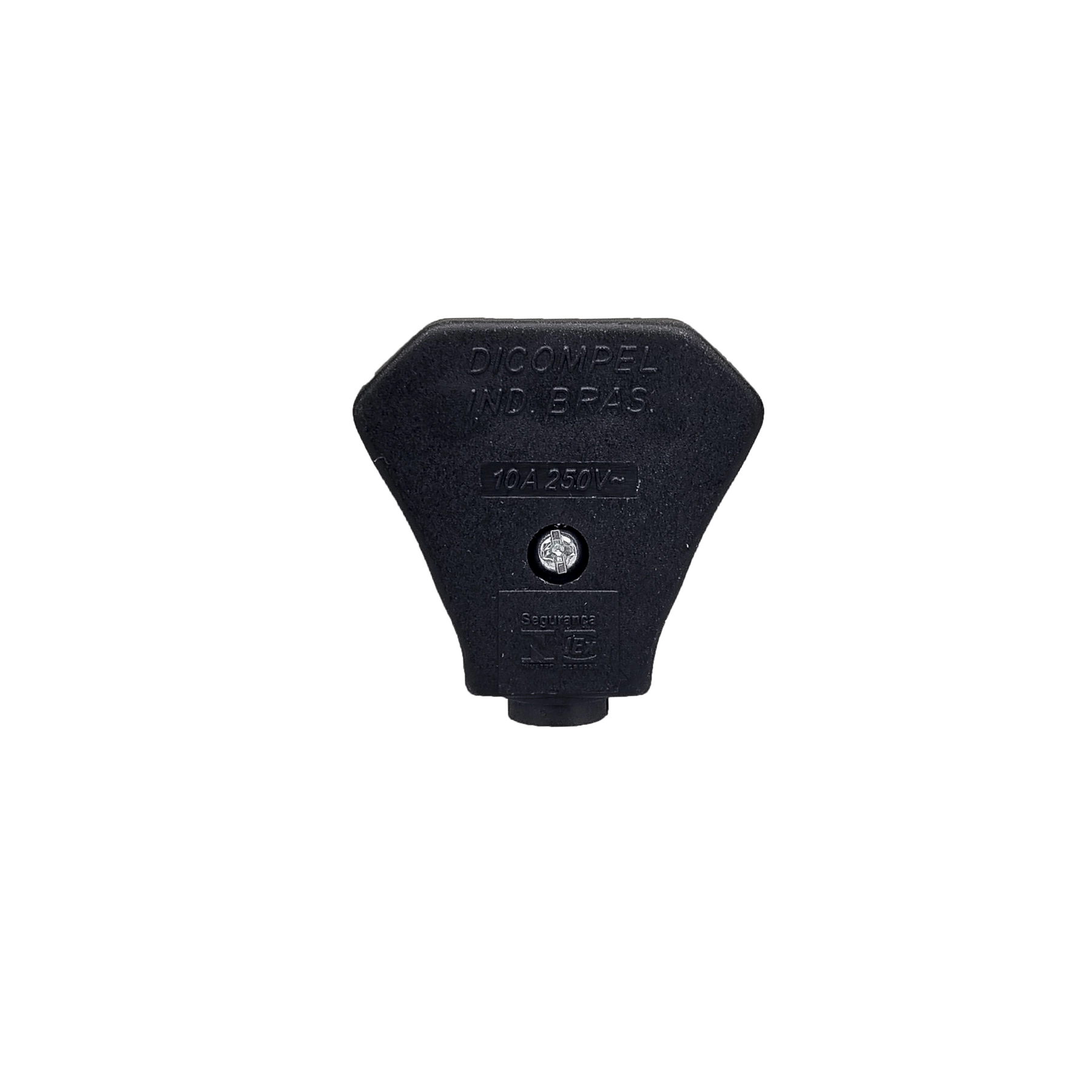 Plugue Macho 2P Bivolt 10A Preto Dicompel