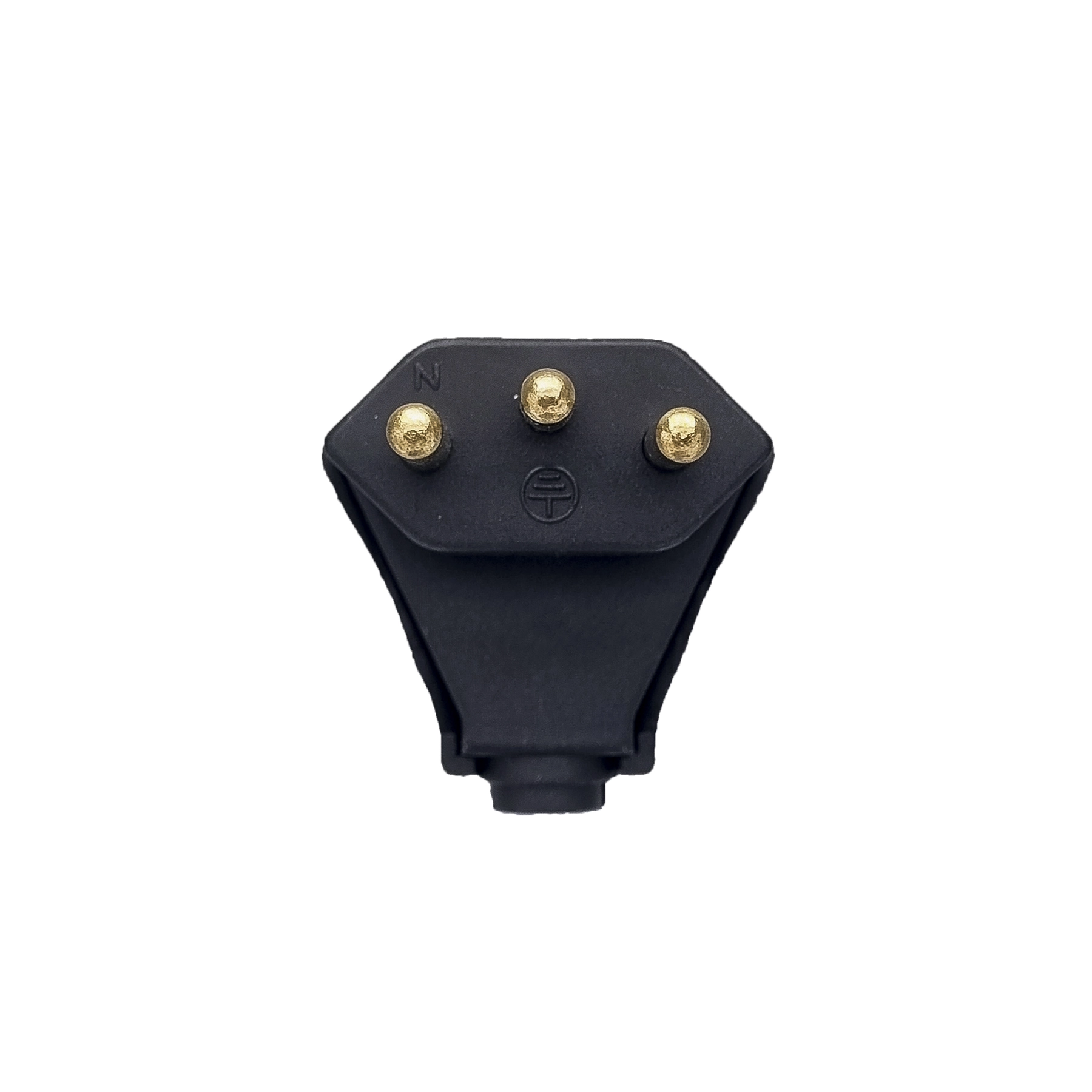 Plugue Macho 2P + Terra Bivolt 10A Preto Dicompel