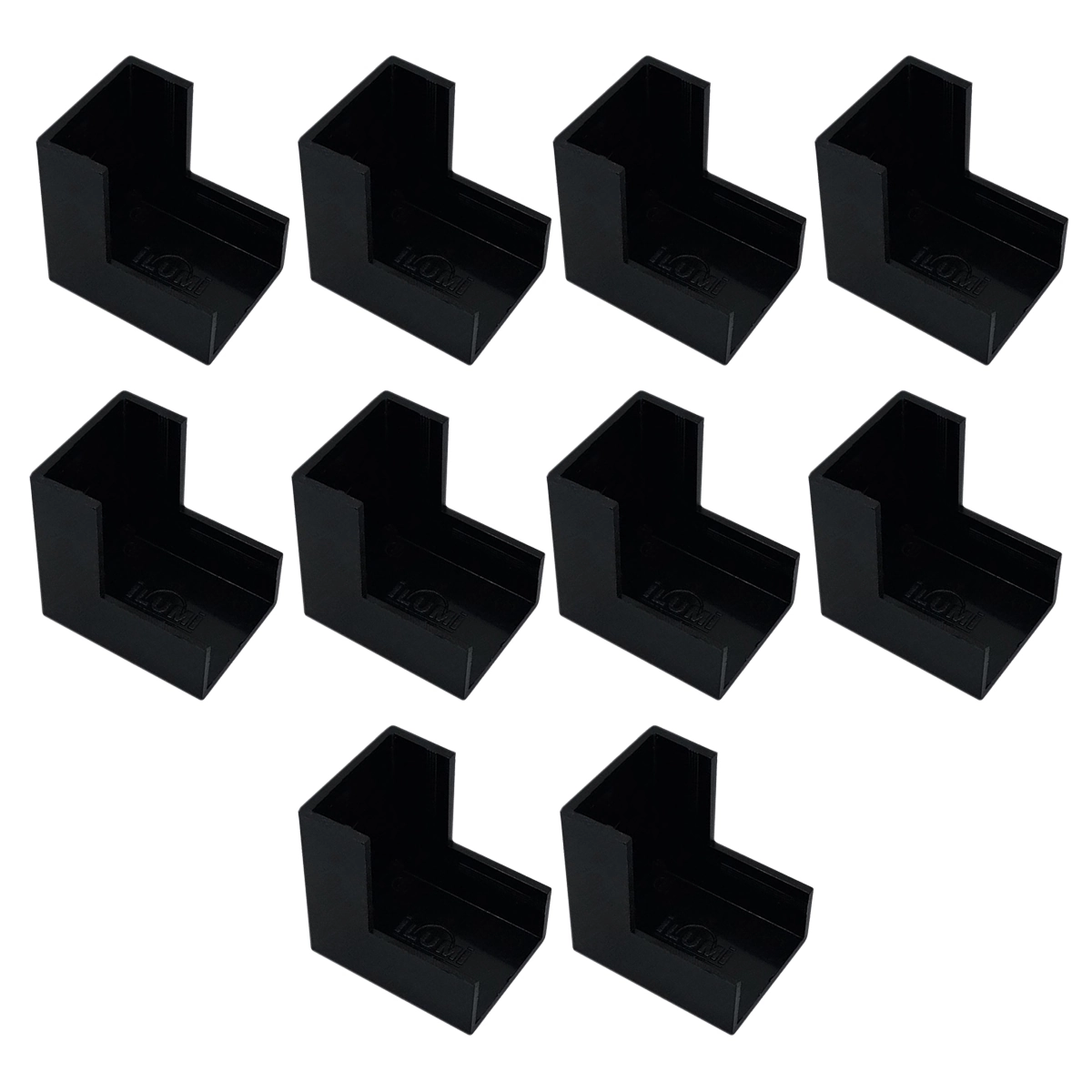 Kit 10 Conexão Curva Cotovelo Externo Preto Canaleta 20x10mm