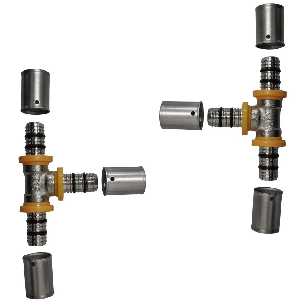 Kit 2 Te Tee Gás Encanado 16-16 16mm Tubo Pex Multicamadas