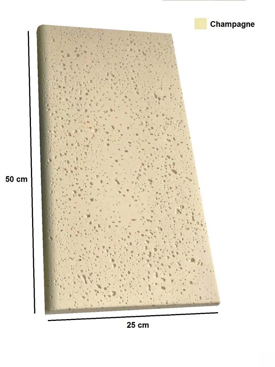 Borda Piscina Atérmica 50x25x(2,3/1,5)cm -  CHAMPAGNE - KIT C/8 unidades