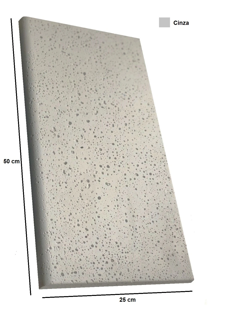 Borda Piscina Atérmica 50x25x (2,3/1,5)cm Cinza - KIT C/8 unidades