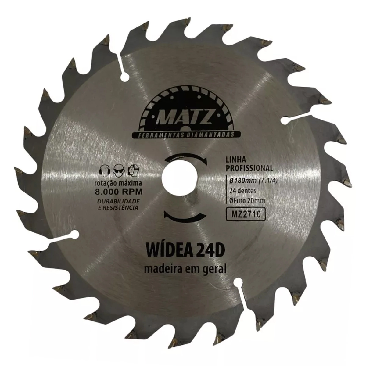 Disco Serra Wídea P/ Madeira 24 Dentes 180mm X 20mm Matz