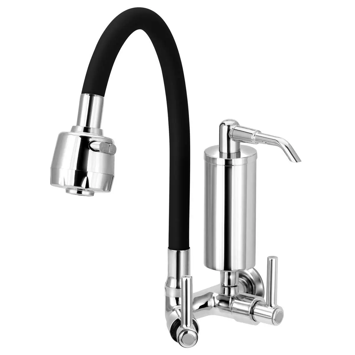 Torneira Gourmet De Cozinha Parede Com Filtro Preta C34