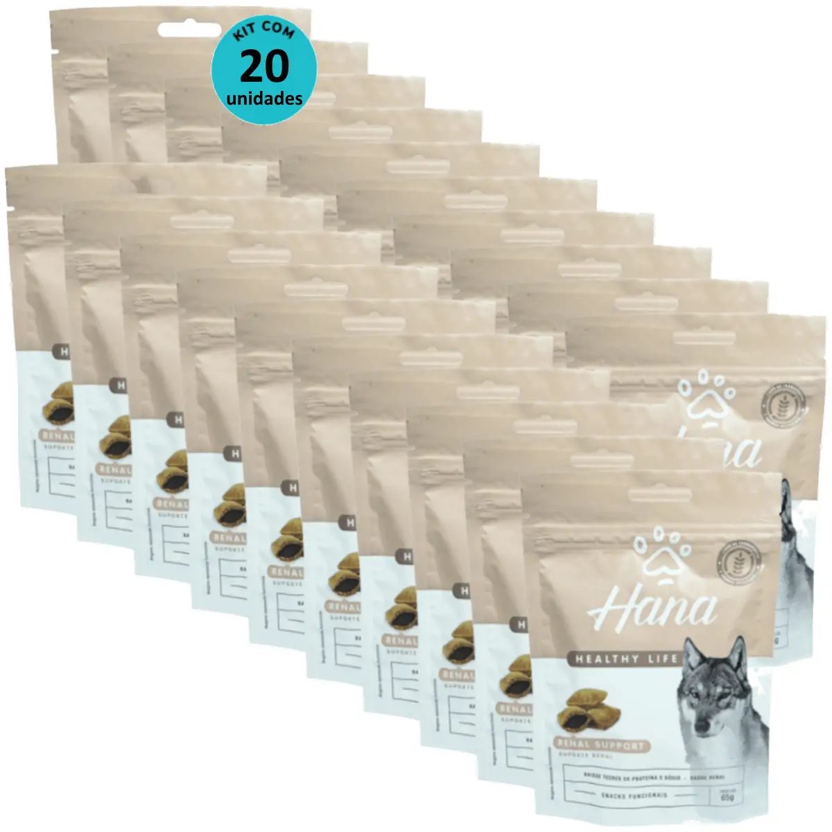Hana Suporte Renal 65g Snacks Para Cães Adultos Kit C/ 20 un