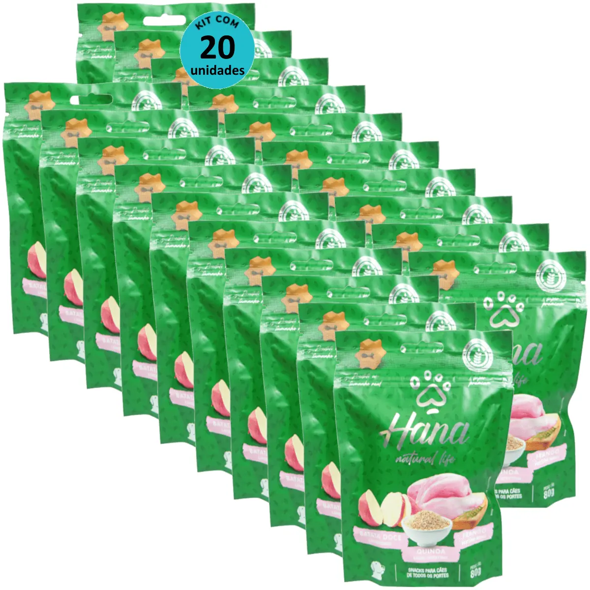 Hana Natural Life Batata Doce Quinoa Frango 80g Para Cães Adultos Kit C/ 20 Un