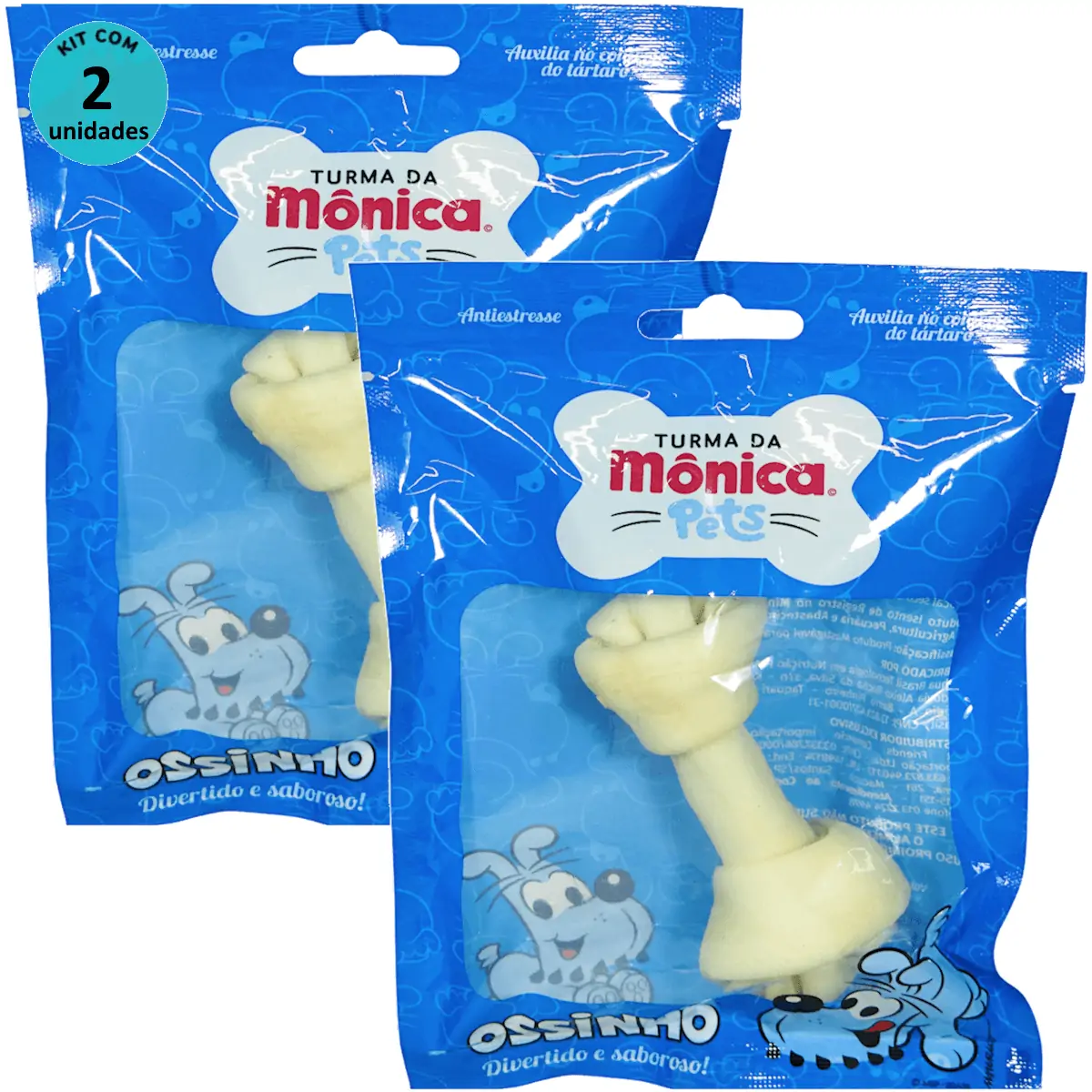Osso Nó 4-5 Turma da Mônica Pets Contém 1 unidade Kit Com 2