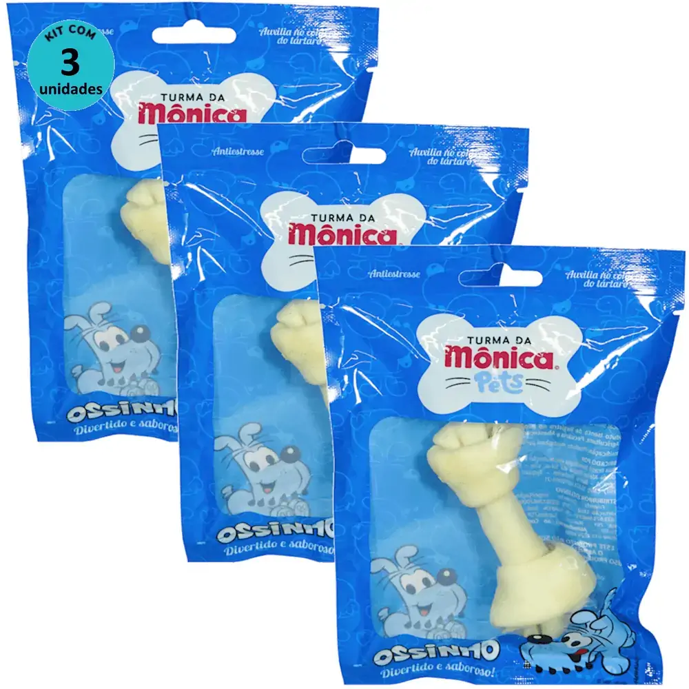 Osso Nó 4-5 Turma da Mônica Pets Contém 1 unidade Kit Com 3