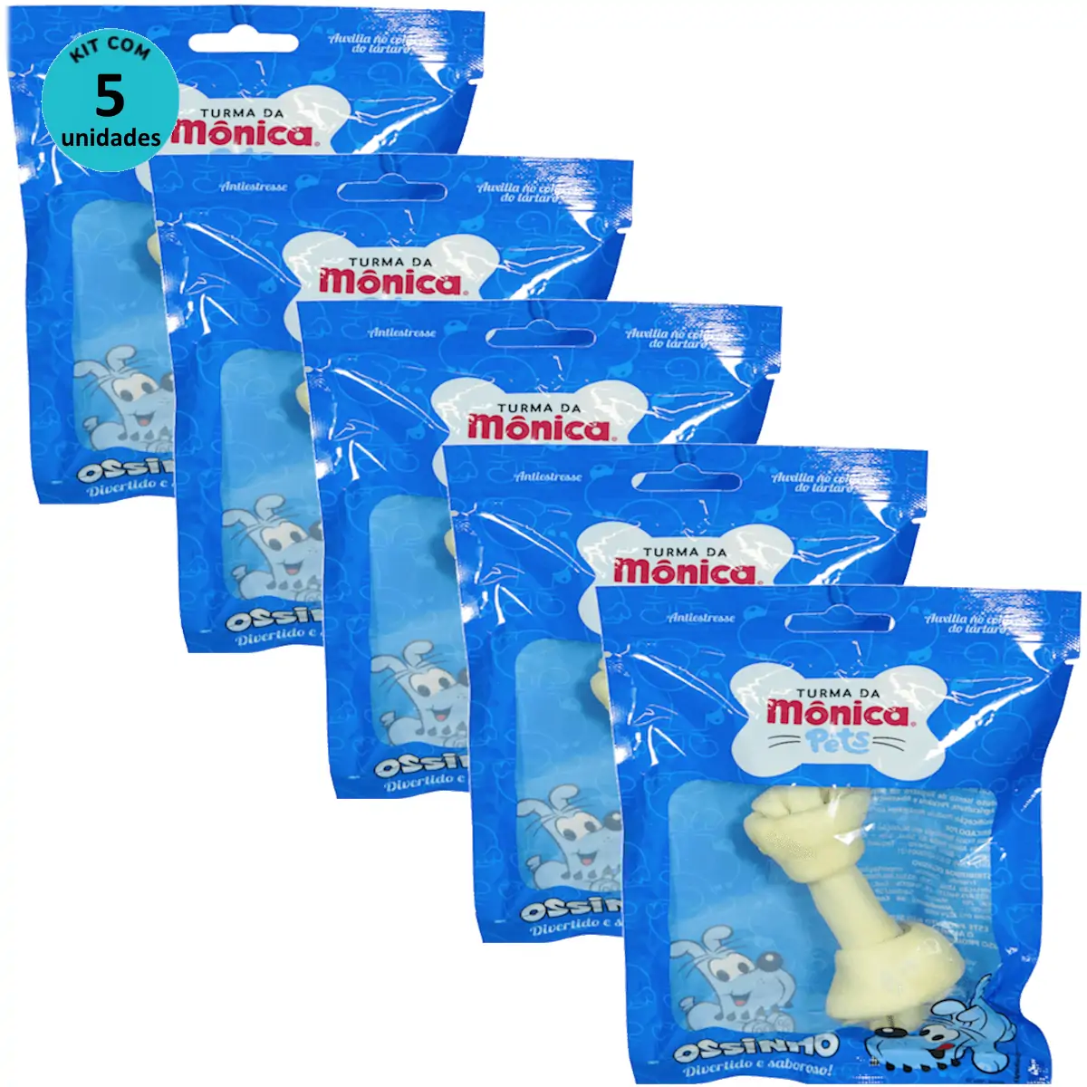 Osso Nó 4-5 Turma da Mônica Pets Contém 1 unidade Kit Com 5
