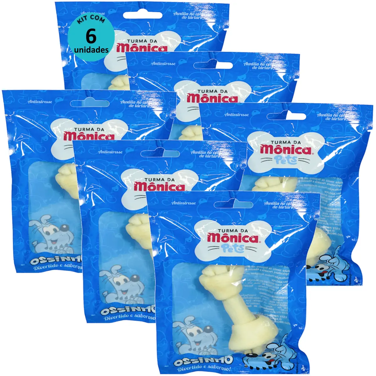 Osso Nó 4-5 Turma da Mônica Pets Contém 1 unidade Kit Com 6