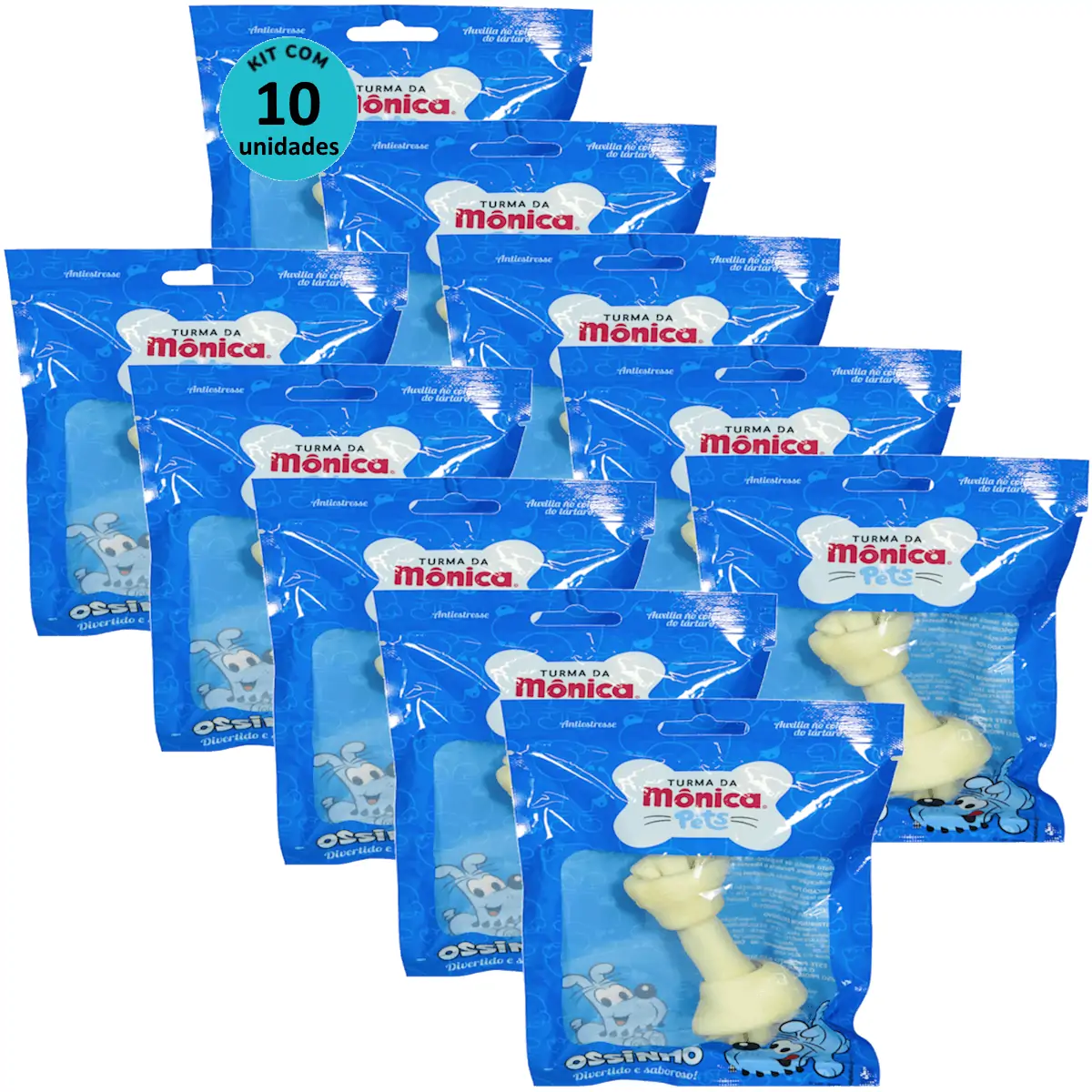 Osso Nó 4-5 Turma da Mônica Pets Contém 1 unidade Kit Com 10