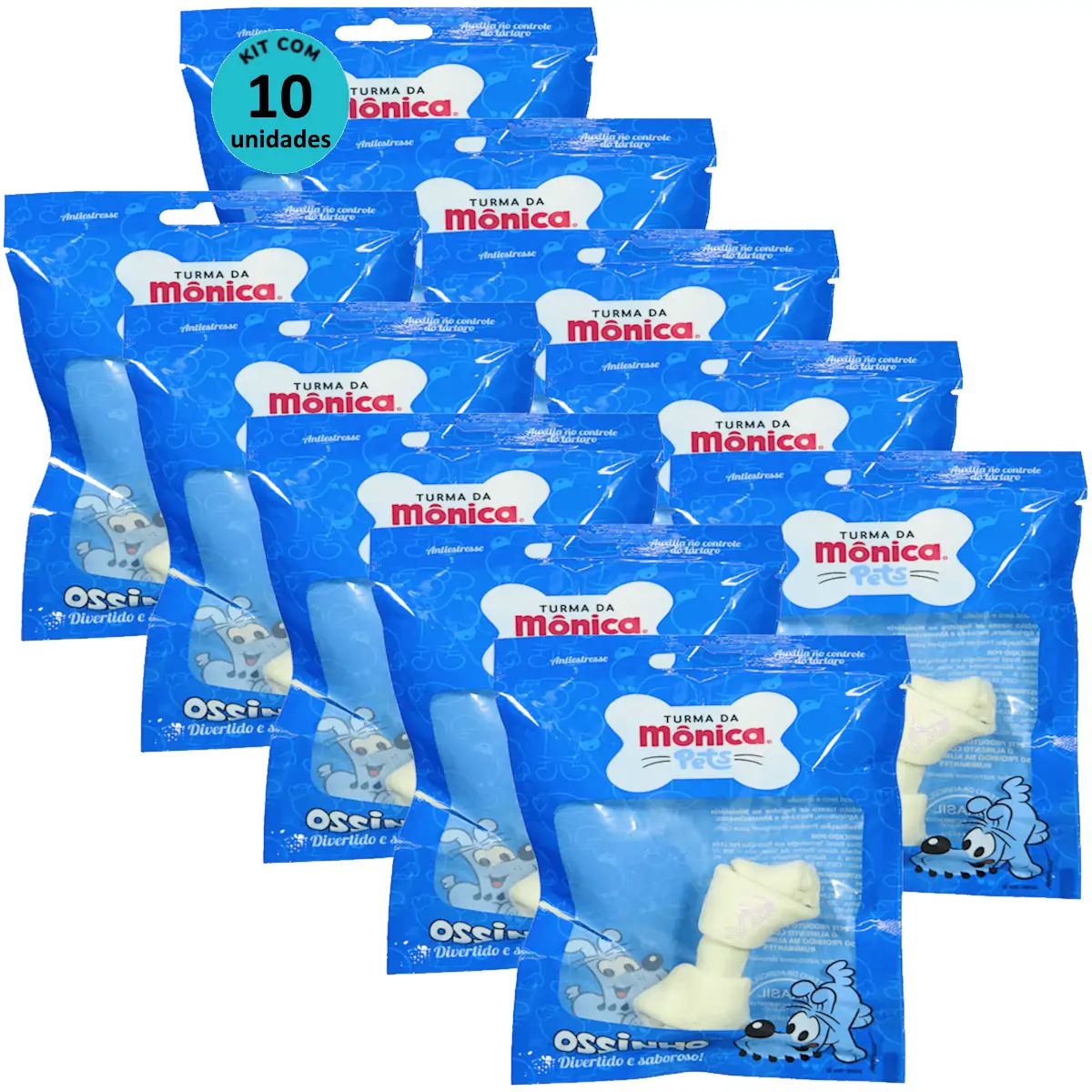 Osso Nó 3-4 Turma da Mônica Pets Contém 1 unidade Kit Com 10