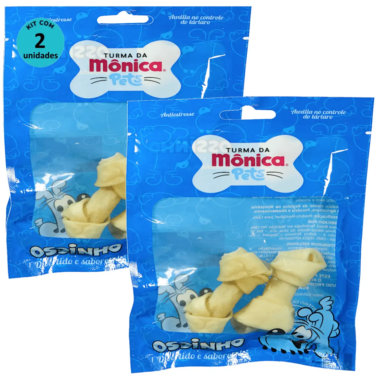 Osso Nó 2-3 Turma da Mônica Pets Contém 2 unidades Kit Com 2