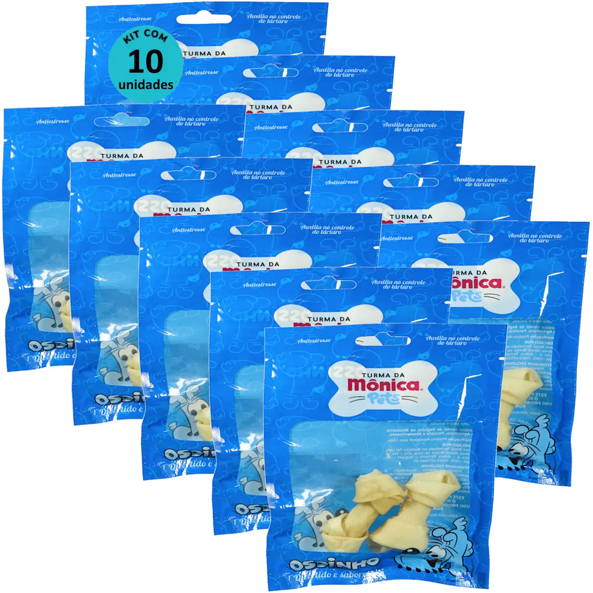 Osso Nó 2-3 Turma da Mônica Pets Contém 2 unidades Kit Com 10