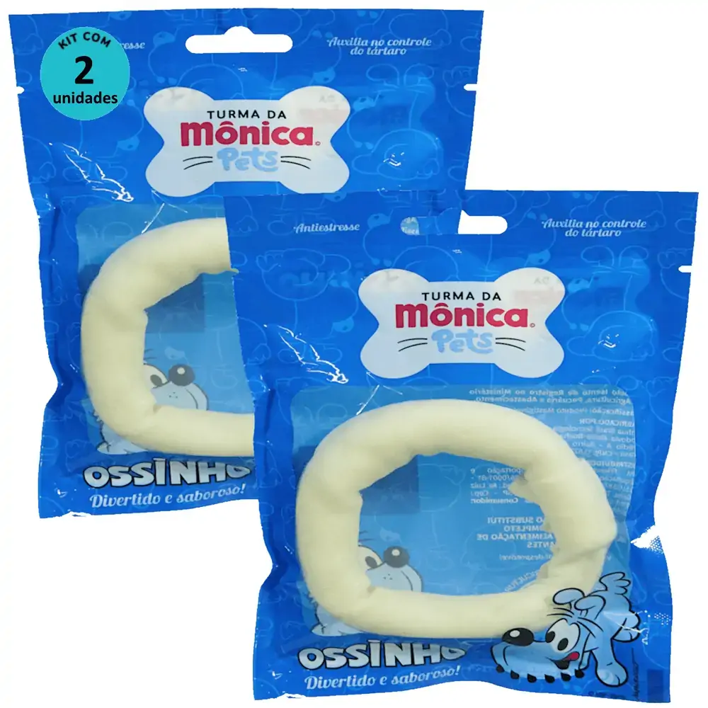 Osso Donut 4-5 Turma da Mônica Pets Contém 1 unidade Kit Com 2