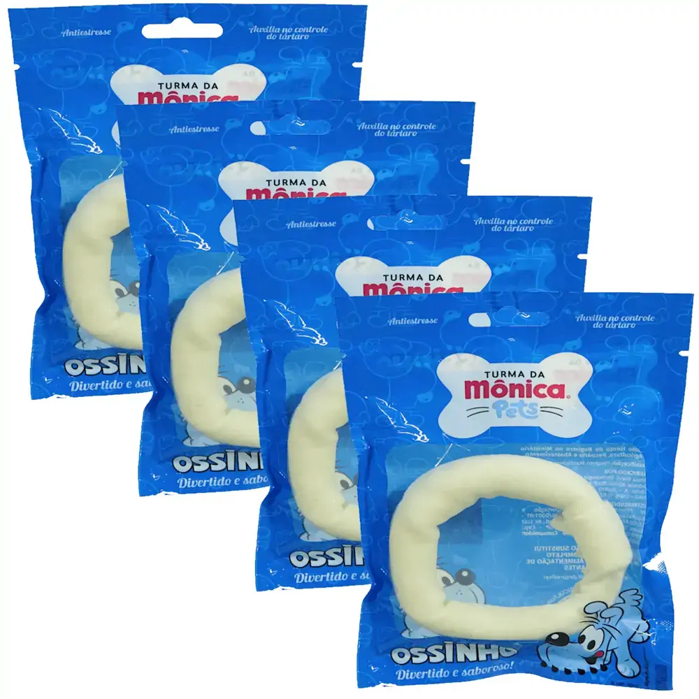 Osso Donut 4-5 Turma da Mônica Pets Contém 1 unidade Kit Com 4