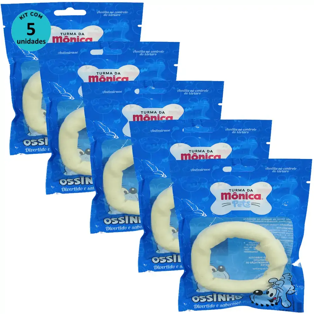 Osso Donut 4-5 Turma da Mônica Pets Contém 1 unidade Kit Com 5