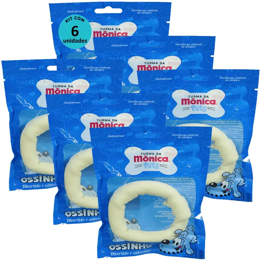 Osso Donut 4-5 Turma da Mônica Pets Contém 1 unidade Kit Com 6