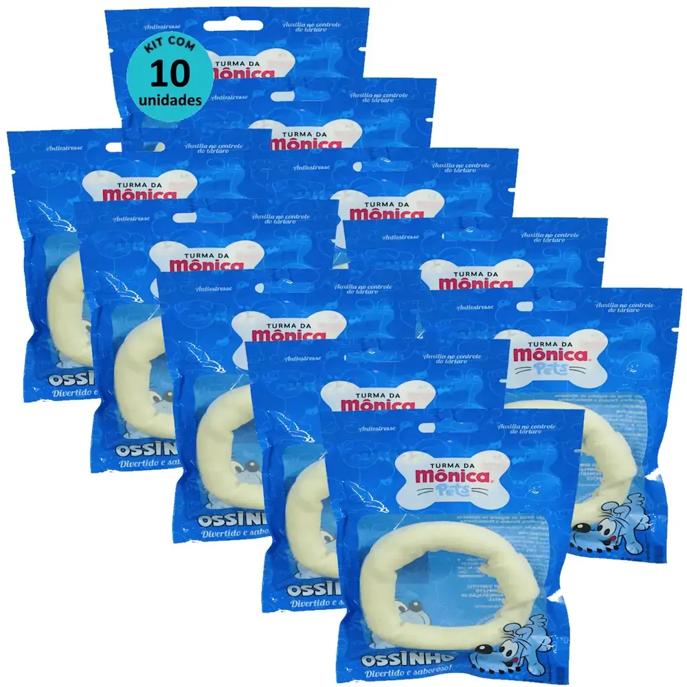 Osso Donut 4-5 Turma da Mônica Pets Contém 1 unidade Kit Com 10