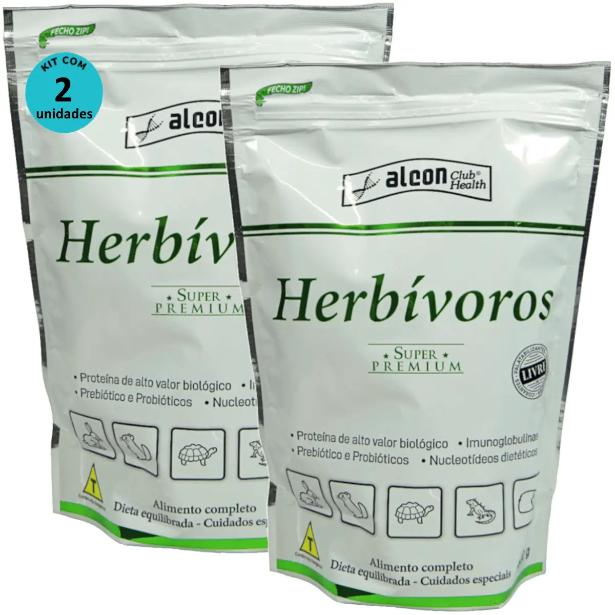Alcon Club Health Herbívoros 500g Super Premium Kit Com 2 unidades