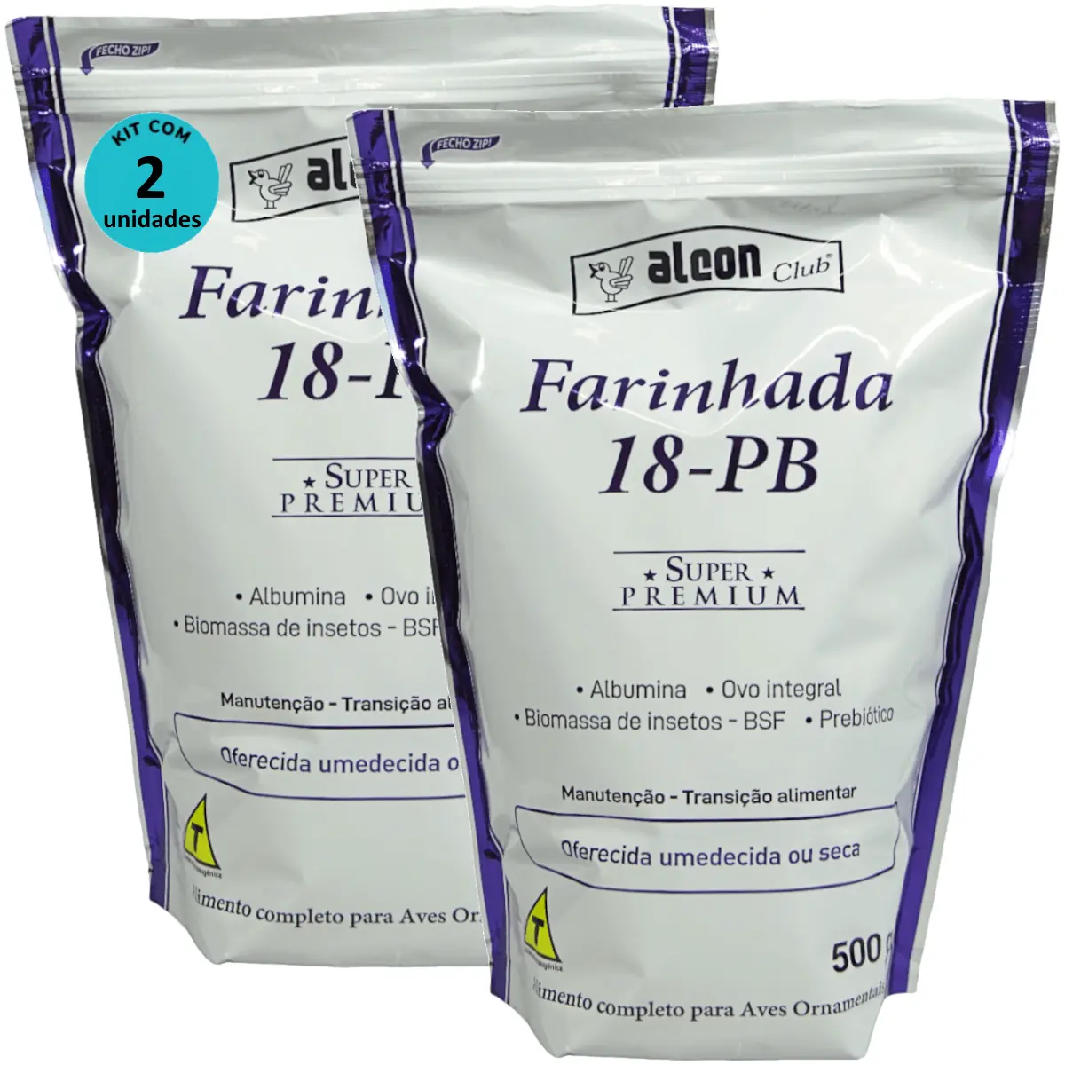 Alcon Club Farinhada 18-PB 500g Super Premium Para Aves Ornamentais Kit Com 2