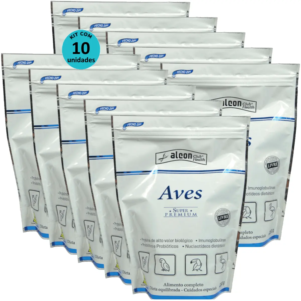 Alcon Club Health Aves 250g Super Premium Kit Com 10 unidades