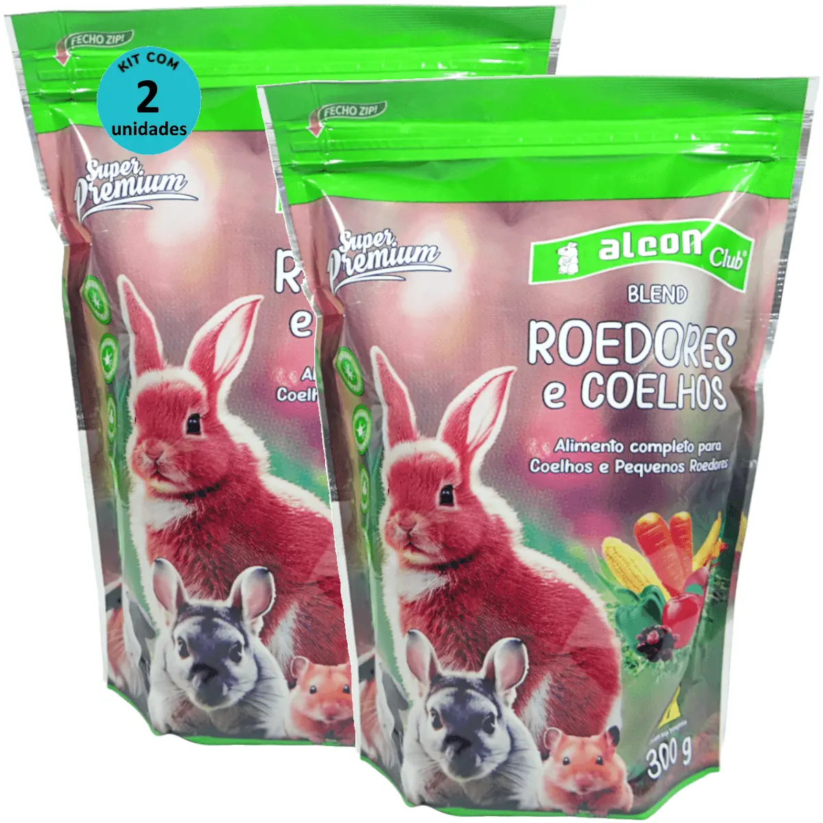 Alcon Club Blend Roedores e Coelhos 300g Super Premium Kit Com 2