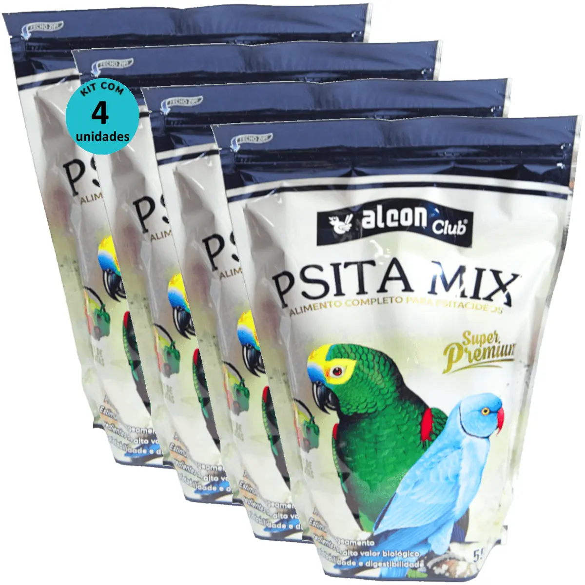 Alcon Club Psita Mix 550g Super Premium Para Psitacídeos Kit Com 4