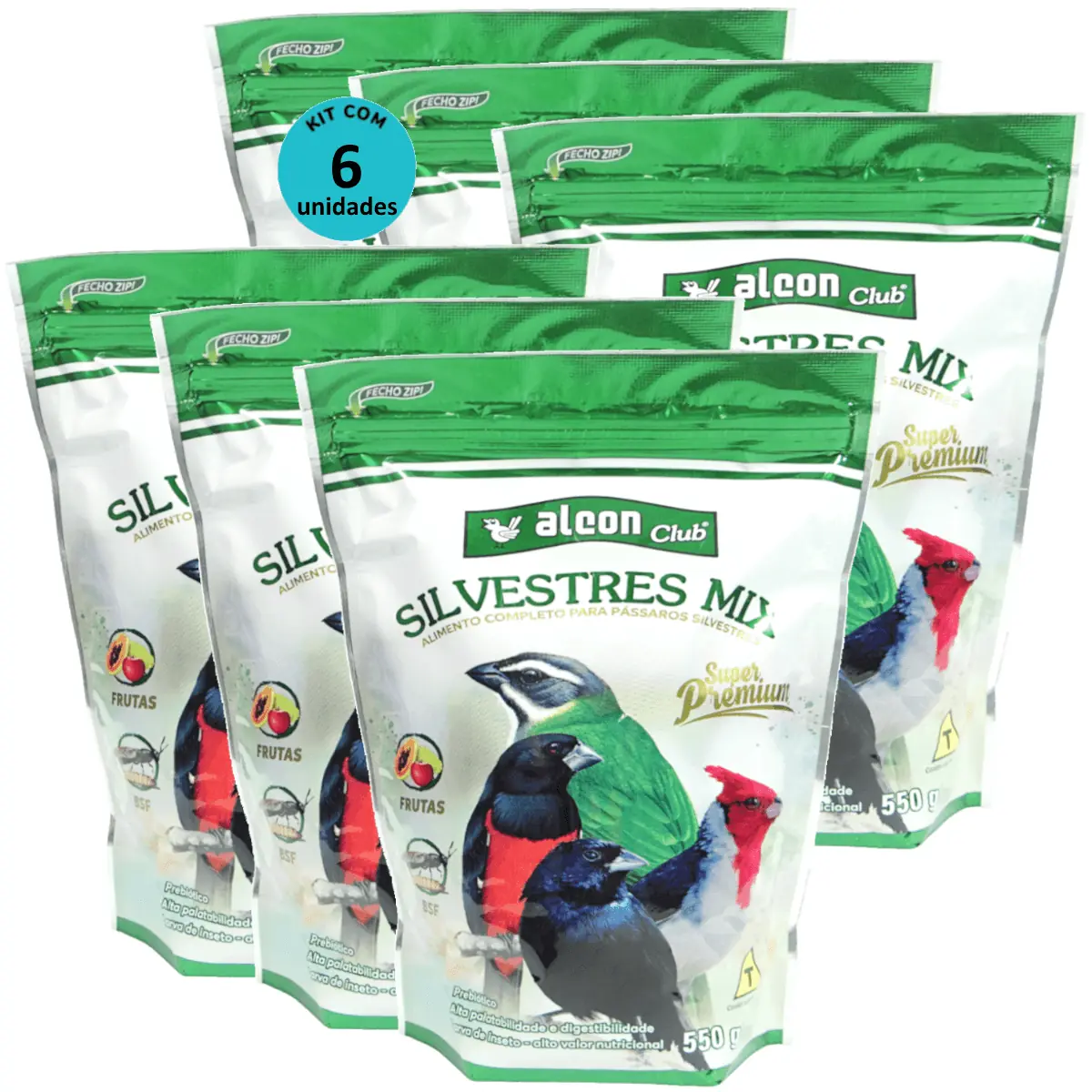 Alcon Club Silvestres Mix 550g Super Premium Kit Com 6 unidades