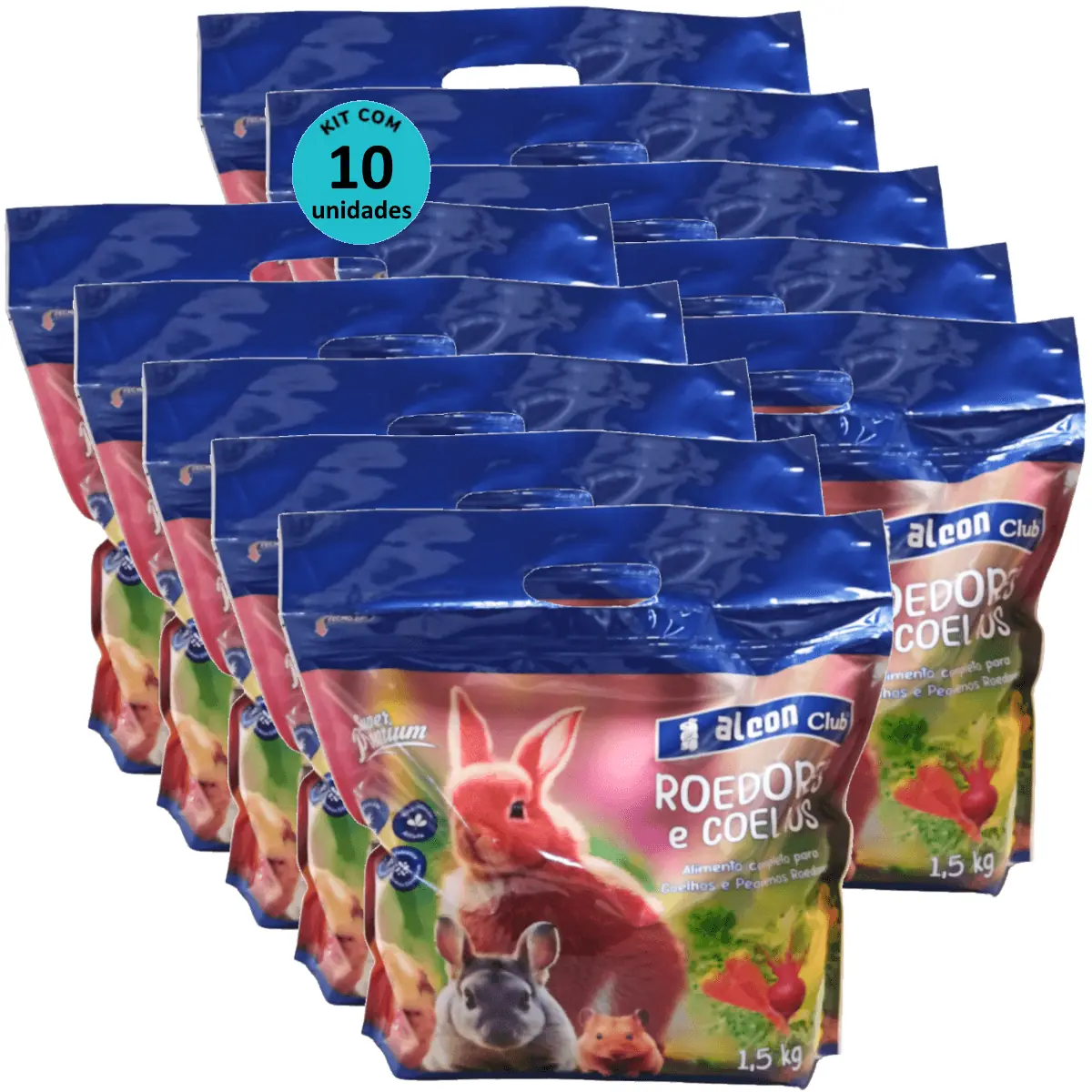Alcon Club Roedores e Coelhos 1,5Kg Super Premium Kit Com 10