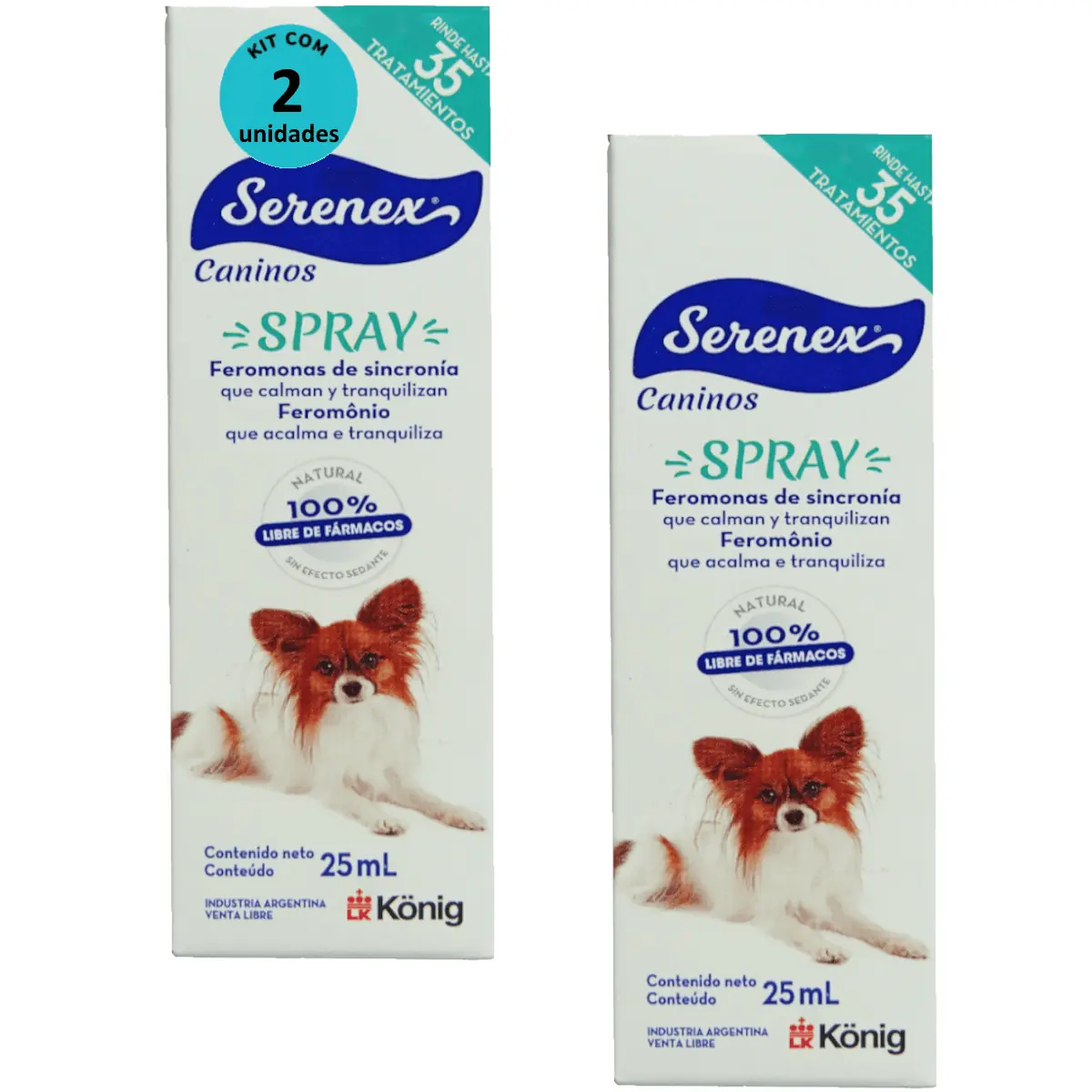Serenex Spray 25ml Para Cães Kit Com 2 unidades