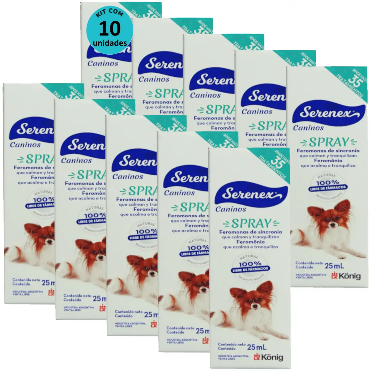 Serenex Spray 25ml Para Cães Kit Com 10 unidades