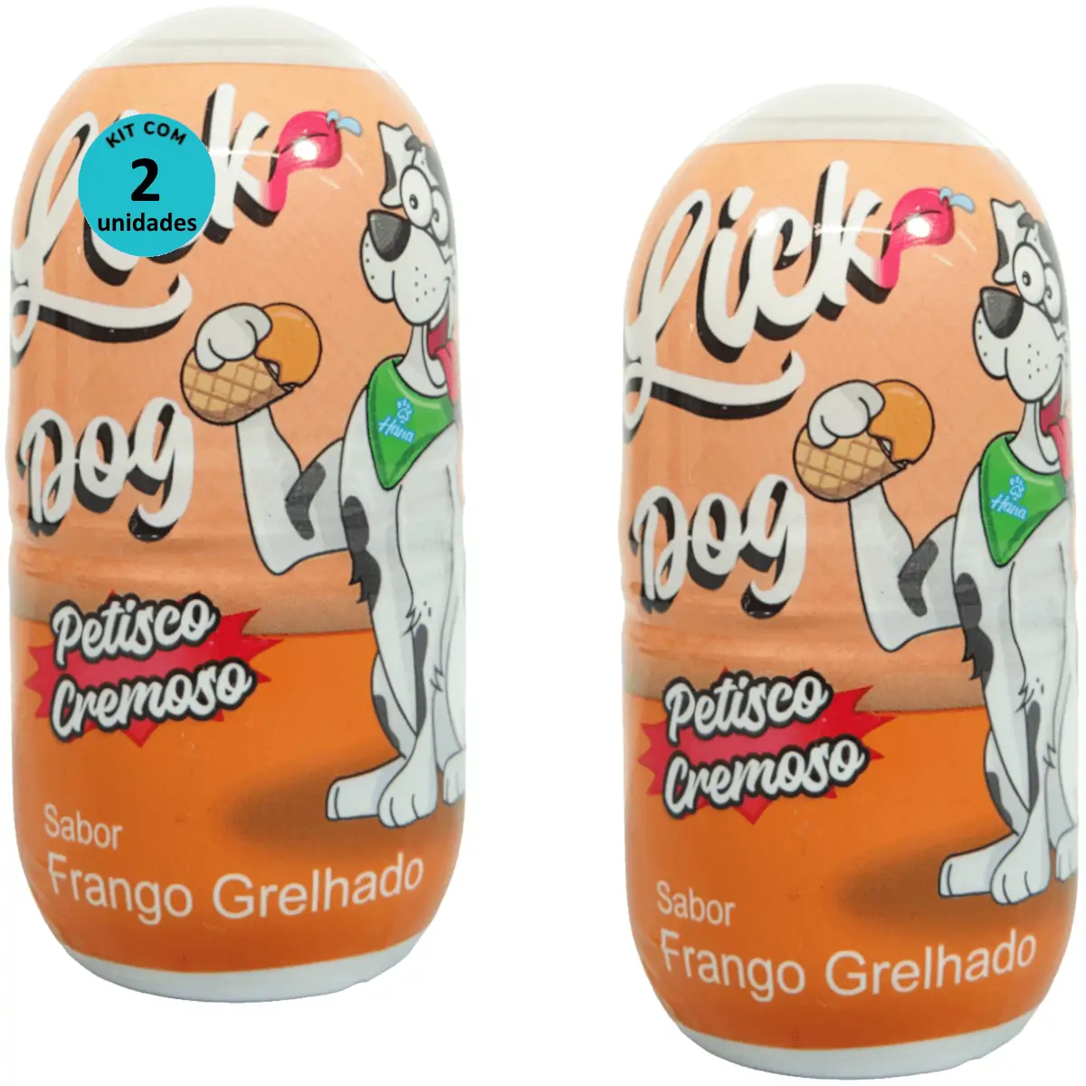 Hana Lick Dog Sabor Frango Grelhado 40g Petisco Cremoso Para Cães Kit 2 un