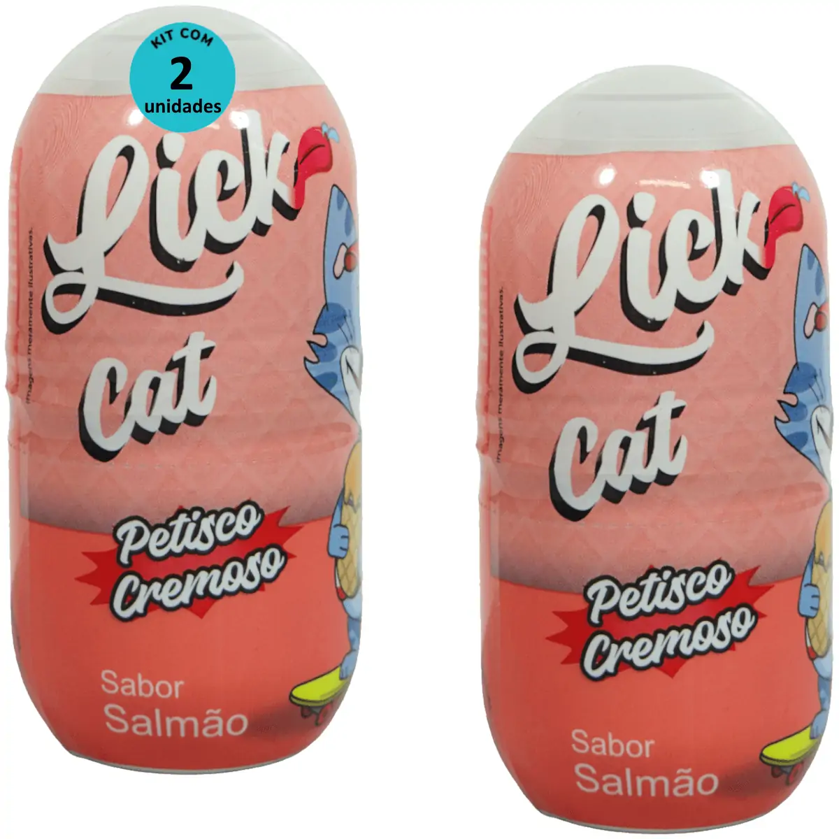 Hana Lick Cat Sabor Salmão 40g Petisco Cremoso Para Gatos Kit 2 un