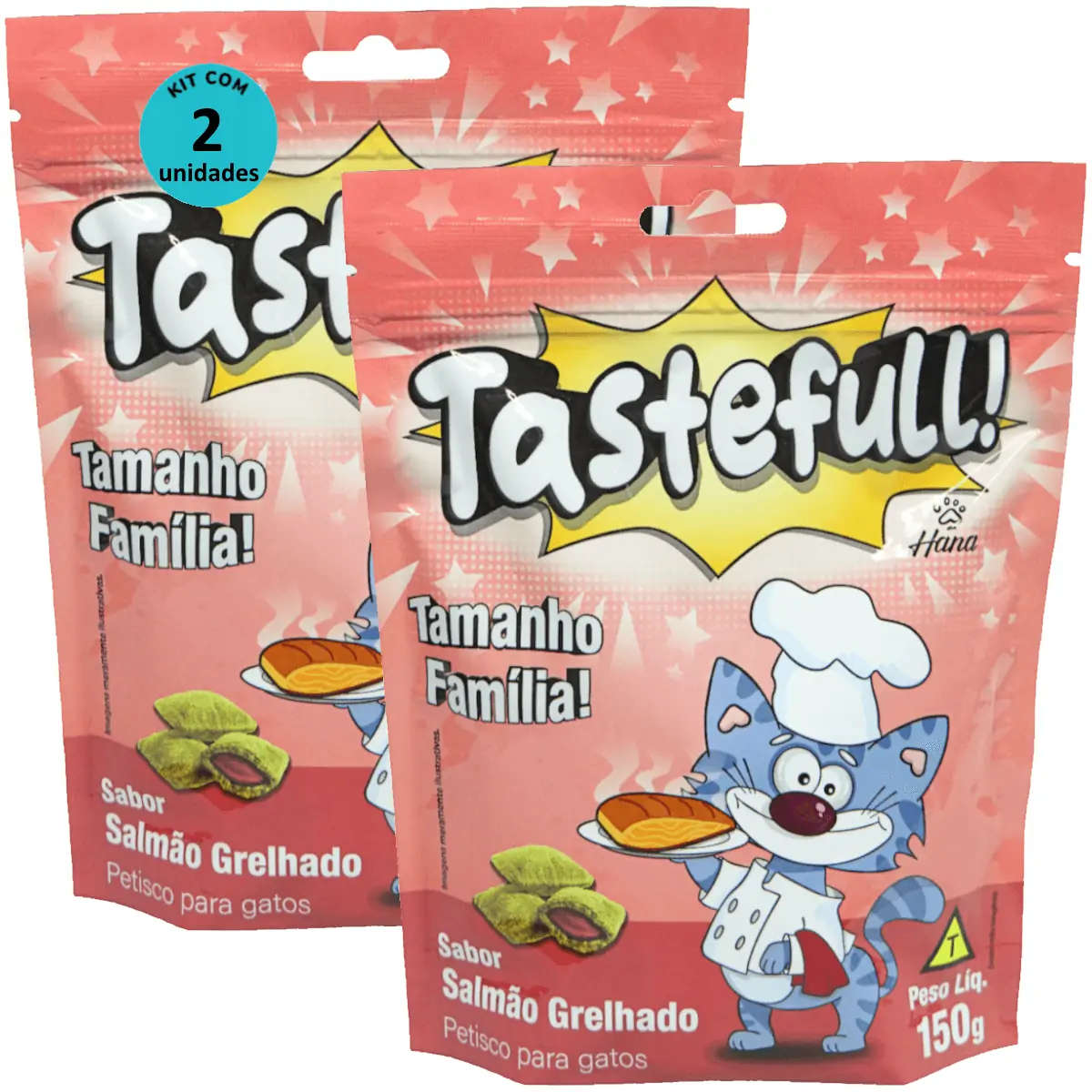 Hana Tastefull Nuggets Para Gatos Salmão Grelhado 150g Kit 2 un